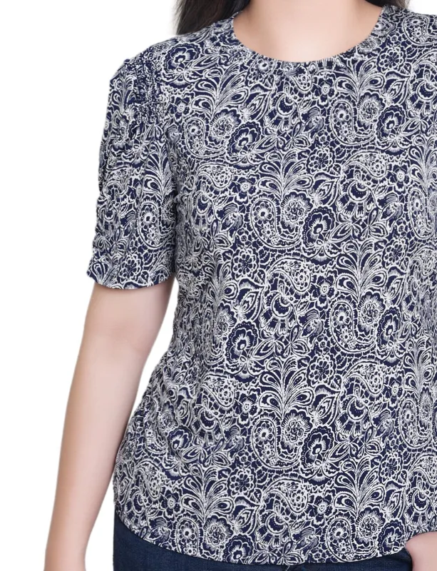 NY Collection Short Sleeve Scoop Neck Top sold by Dress Barn