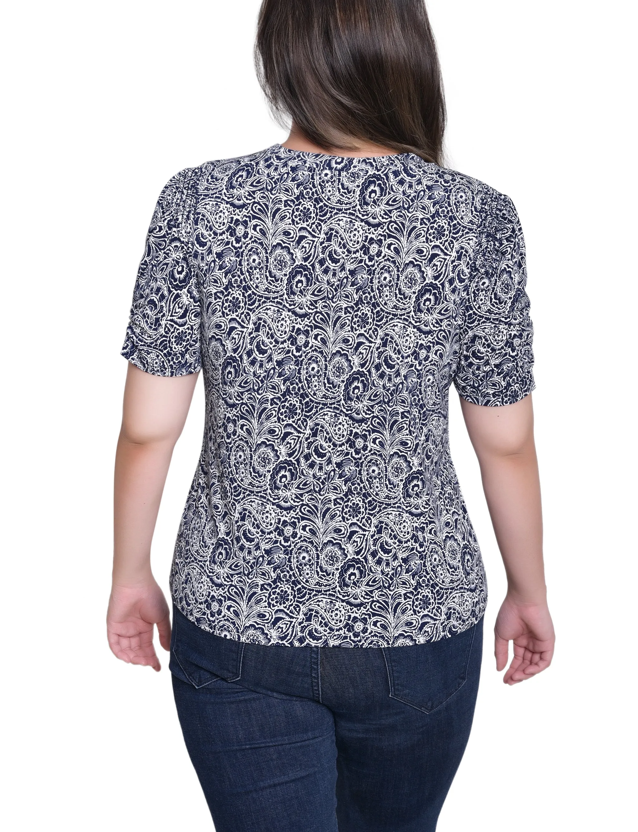 NY Collection Short Sleeve Scoop Neck Top sold by Dress Barn product image thumbnail 4