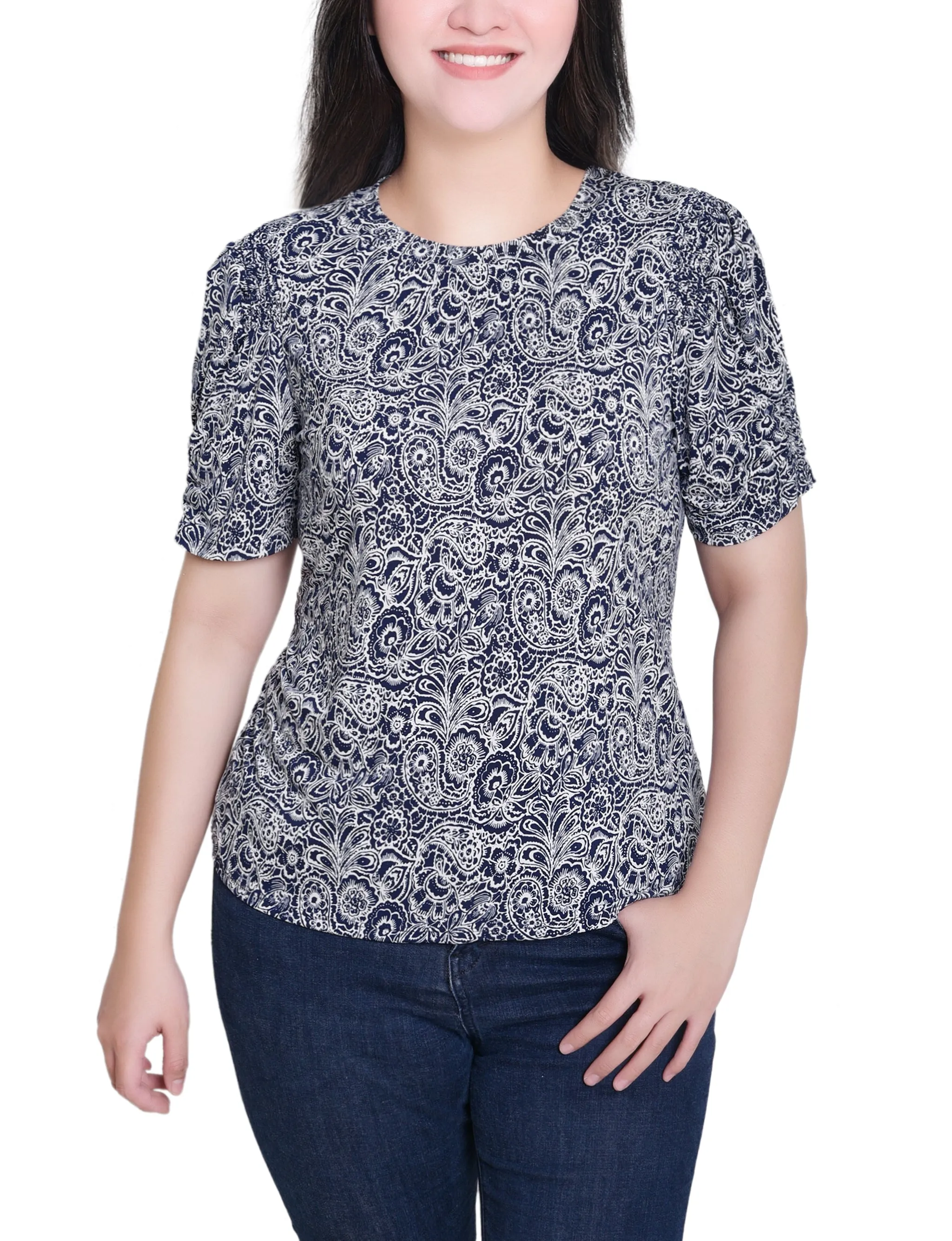 NY Collection Short Sleeve Scoop Neck Top sold by Dress Barn product image thumbnail 2