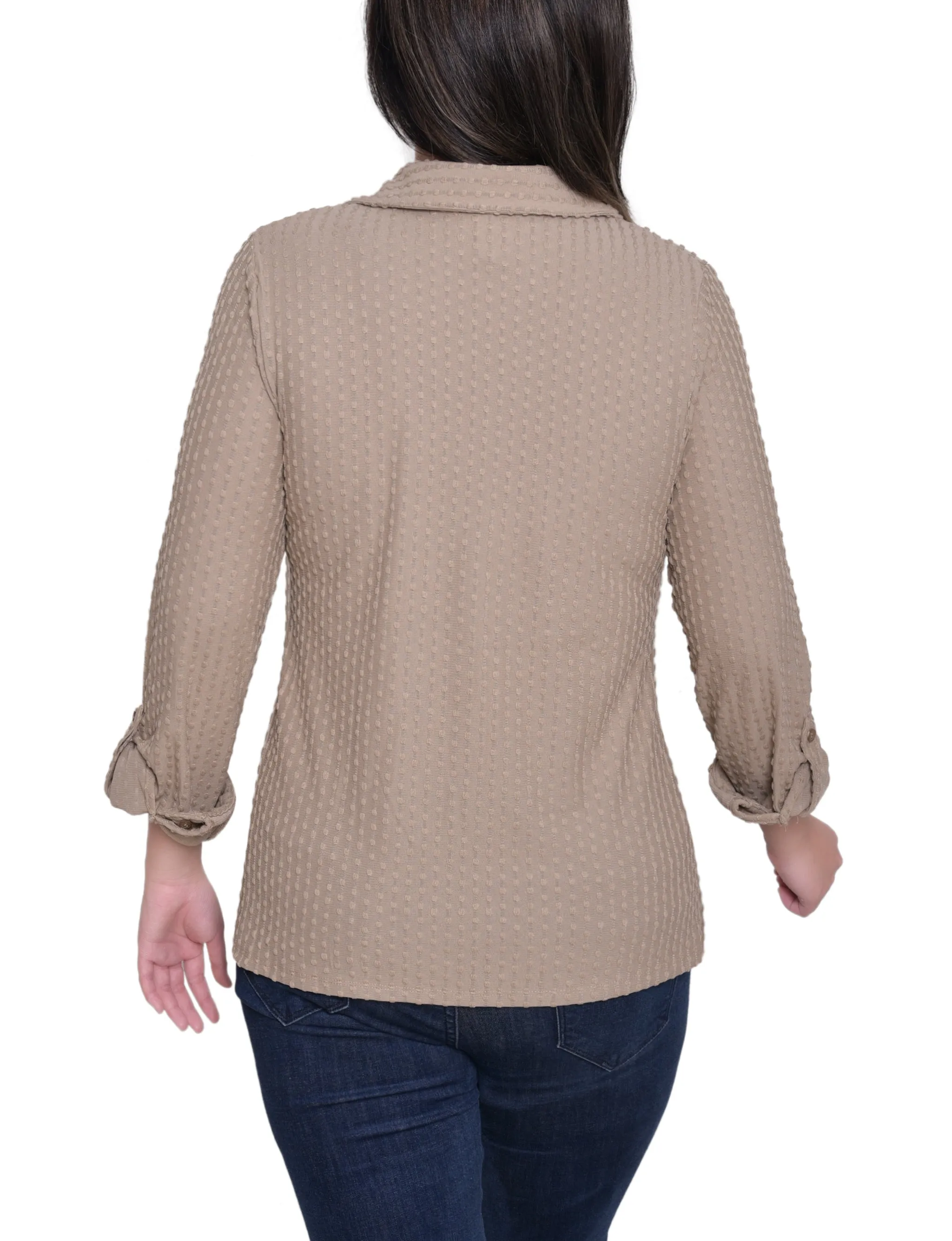 NY Collection Long Sleeve Textured Knit Top sold by Dress Barn product image thumbnail 4