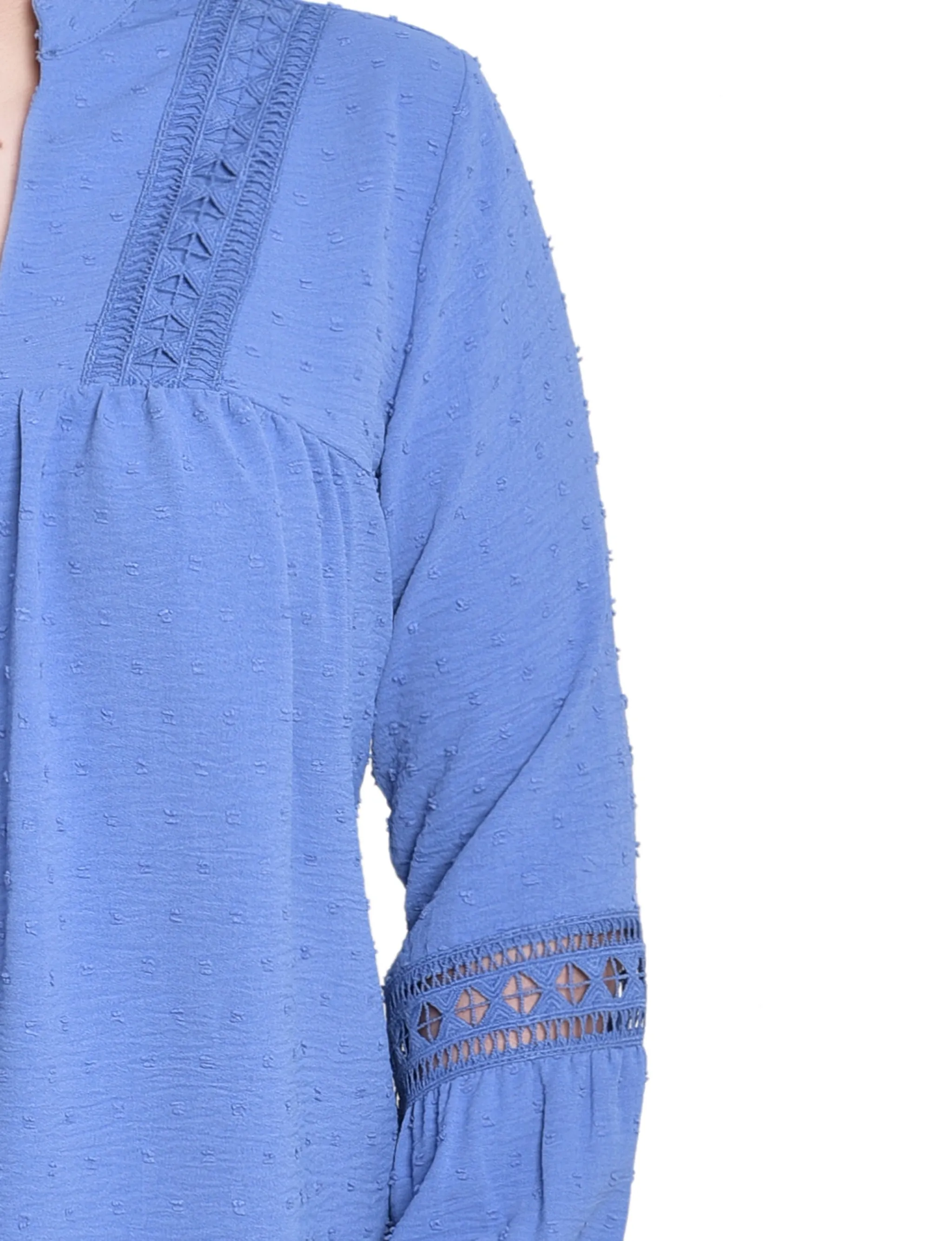 NY Collection Petite Long Sleeve Blouse With Crochet Trim sold by Dress Barn product image thumbnail 2