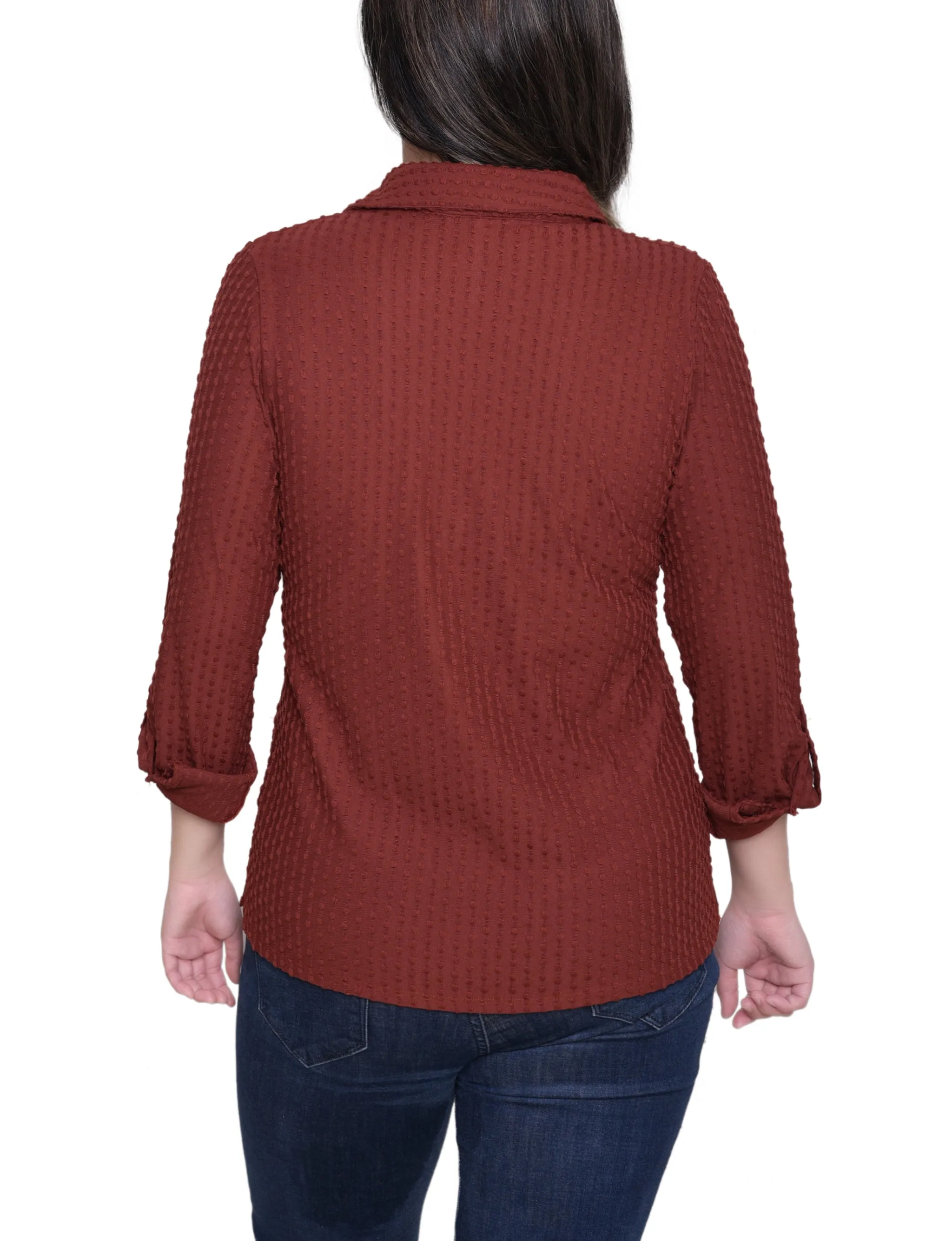 NY Collection Petite Long Sleeve Textured Knit Top sold by Dress Barn product image thumbnail 4