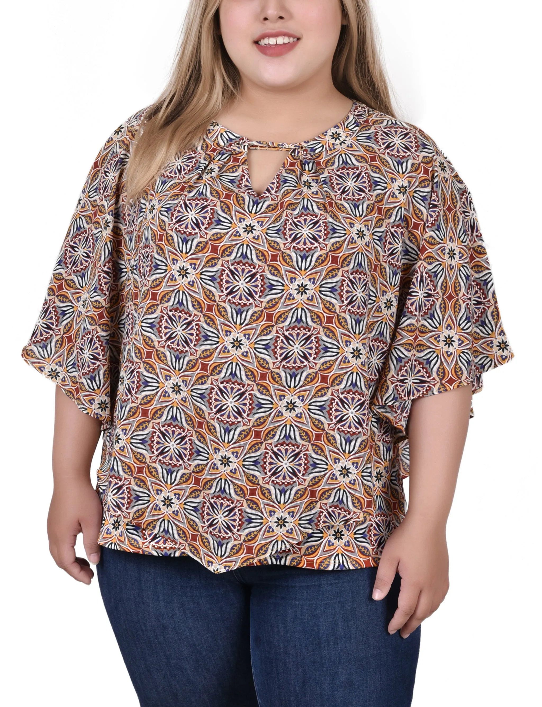 NY Collection Plus Size Elbow Sleeve Poncho Top sold by Dress Barn