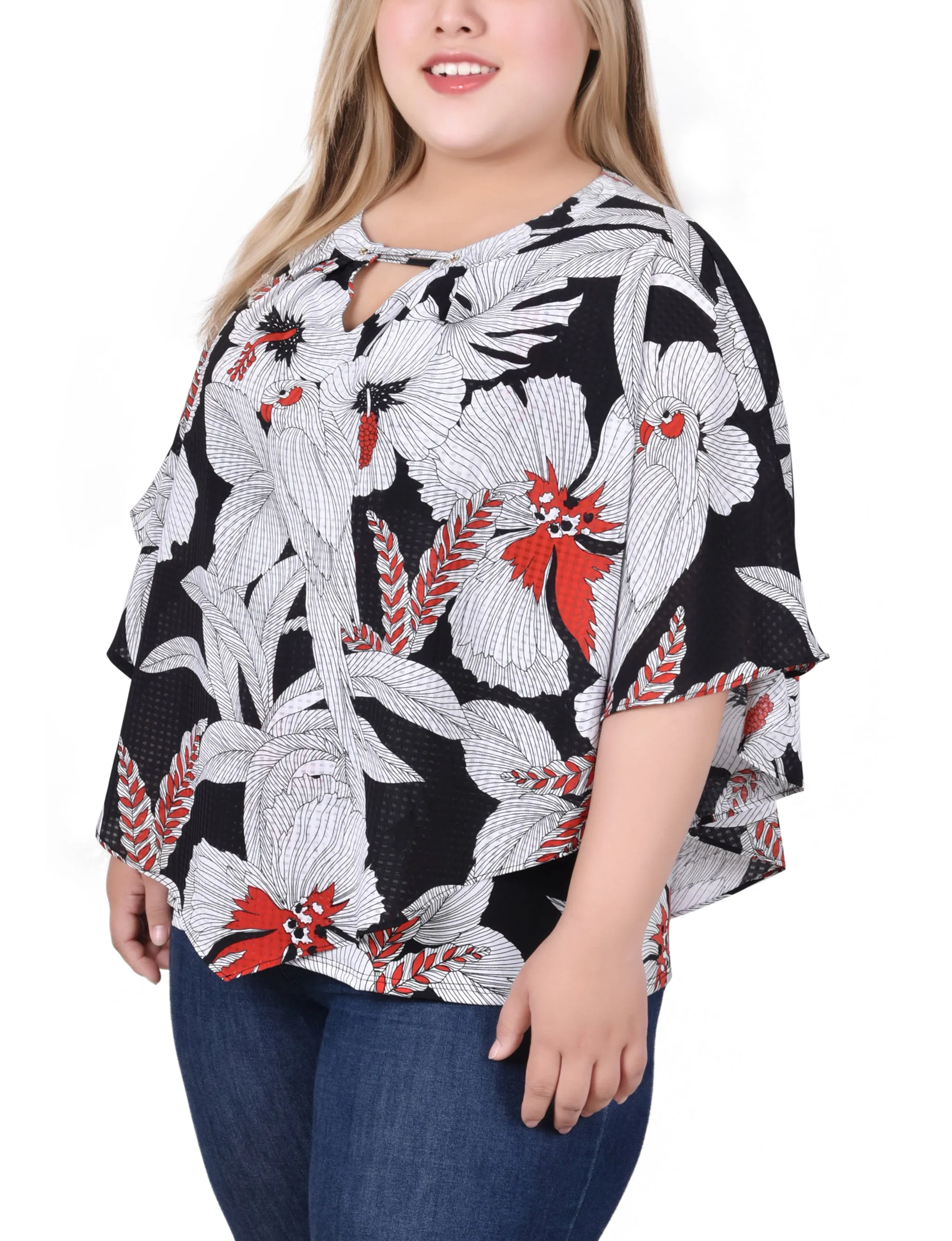NY Collection Plus Size Elbow Sleeve Poncho Top sold by Dress Barn product image thumbnail 5