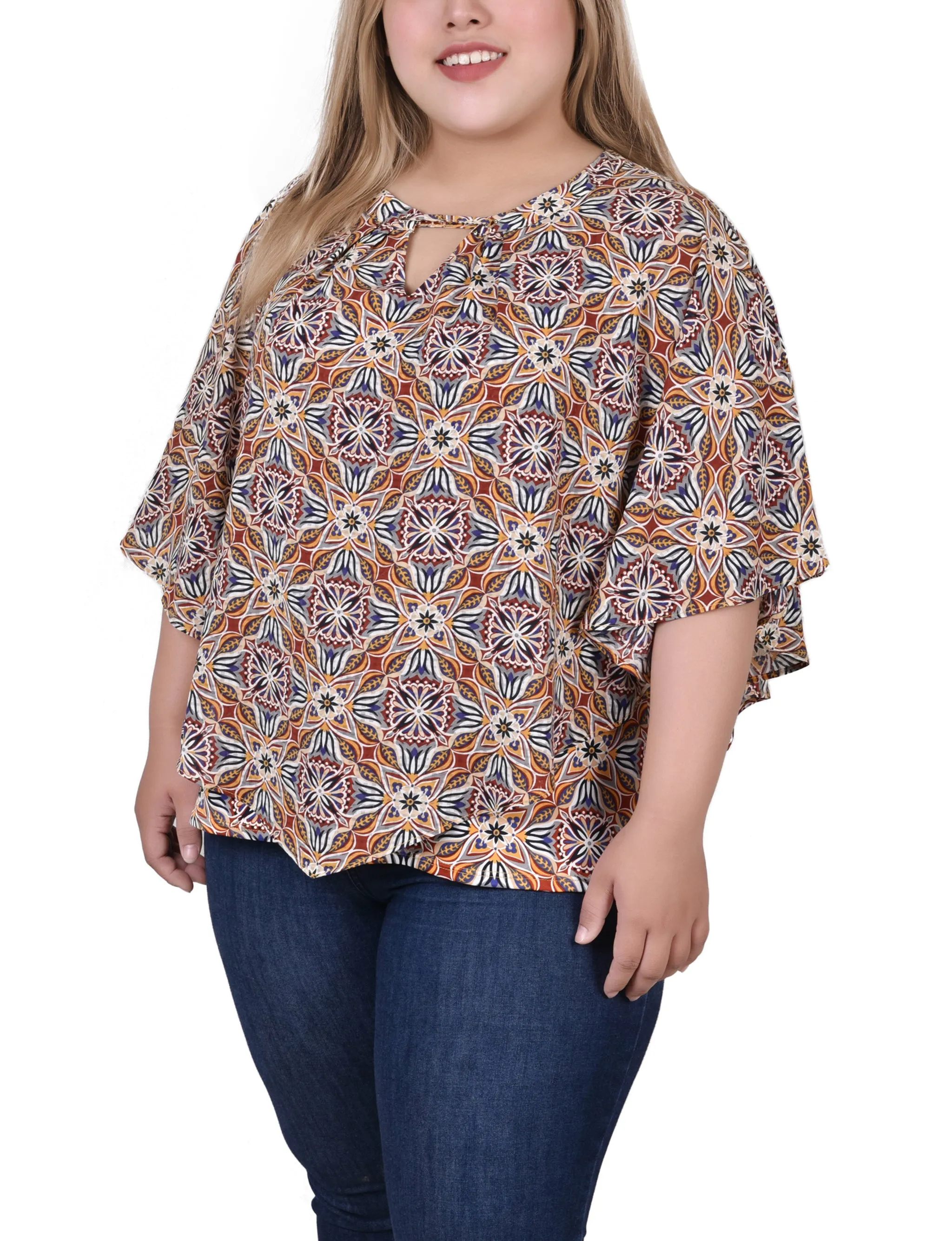 NY Collection Plus Size Elbow Sleeve Poncho Top sold by Dress Barn product image thumbnail 2