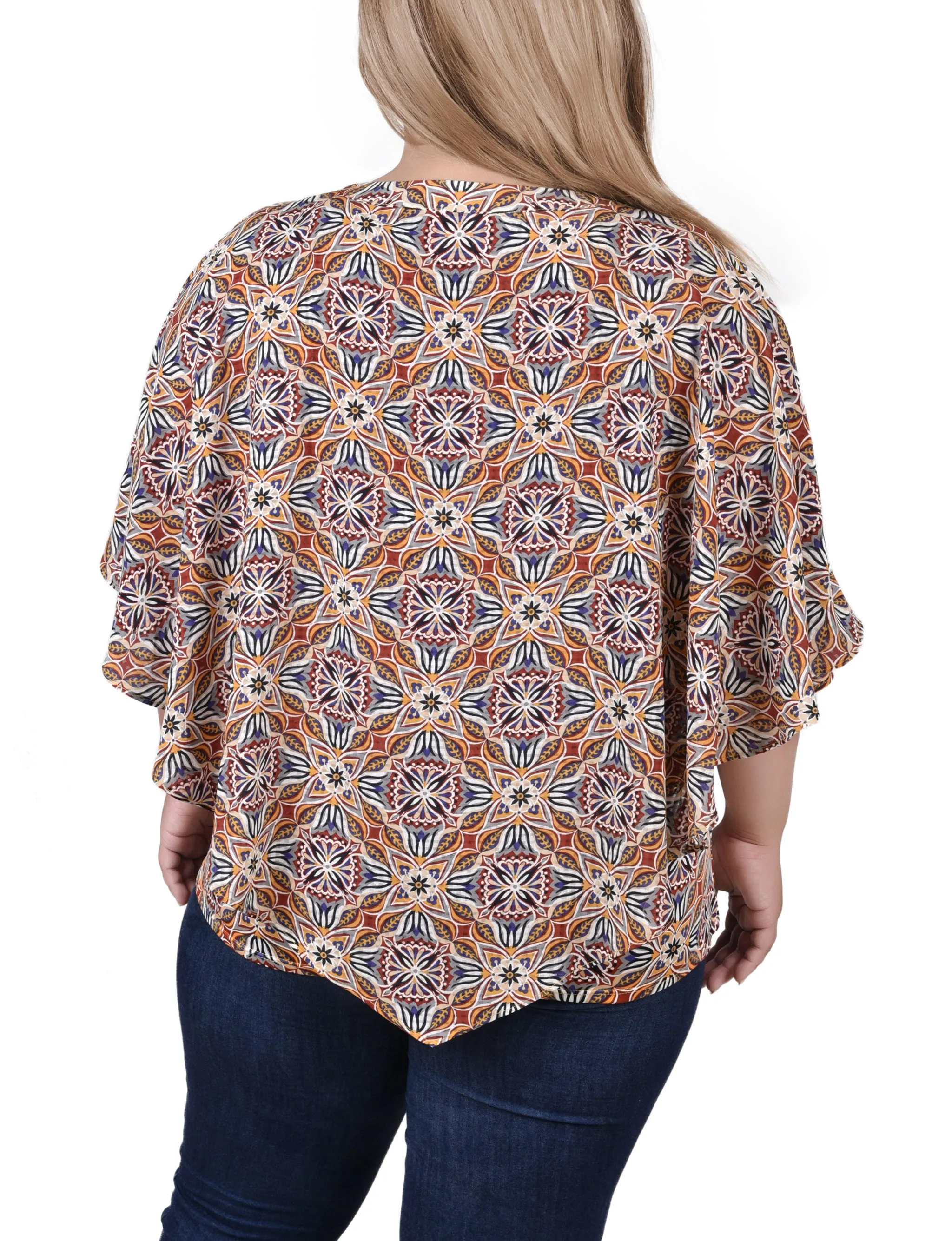 NY Collection Plus Size Elbow Sleeve Poncho Top sold by Dress Barn product image thumbnail 3