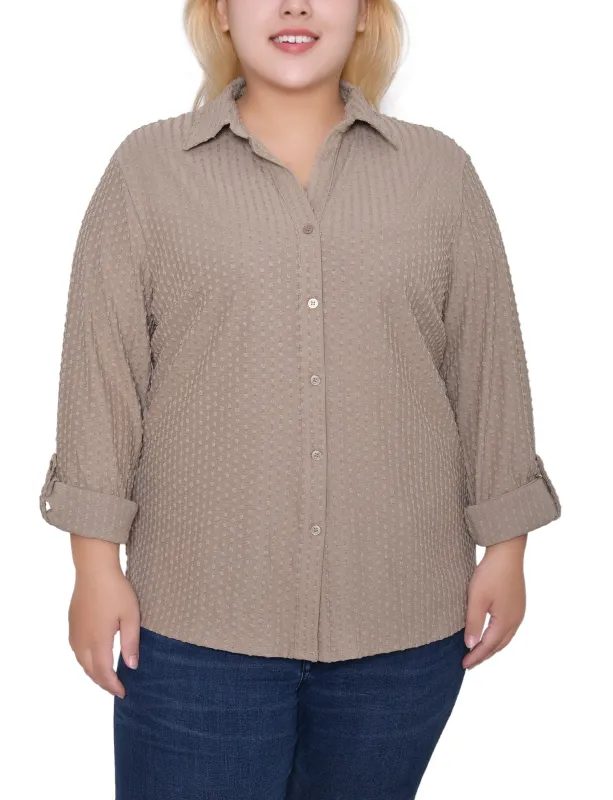 NY Collection Plus Size Long Sleeve Textured Knit Top sold by Dress Barn