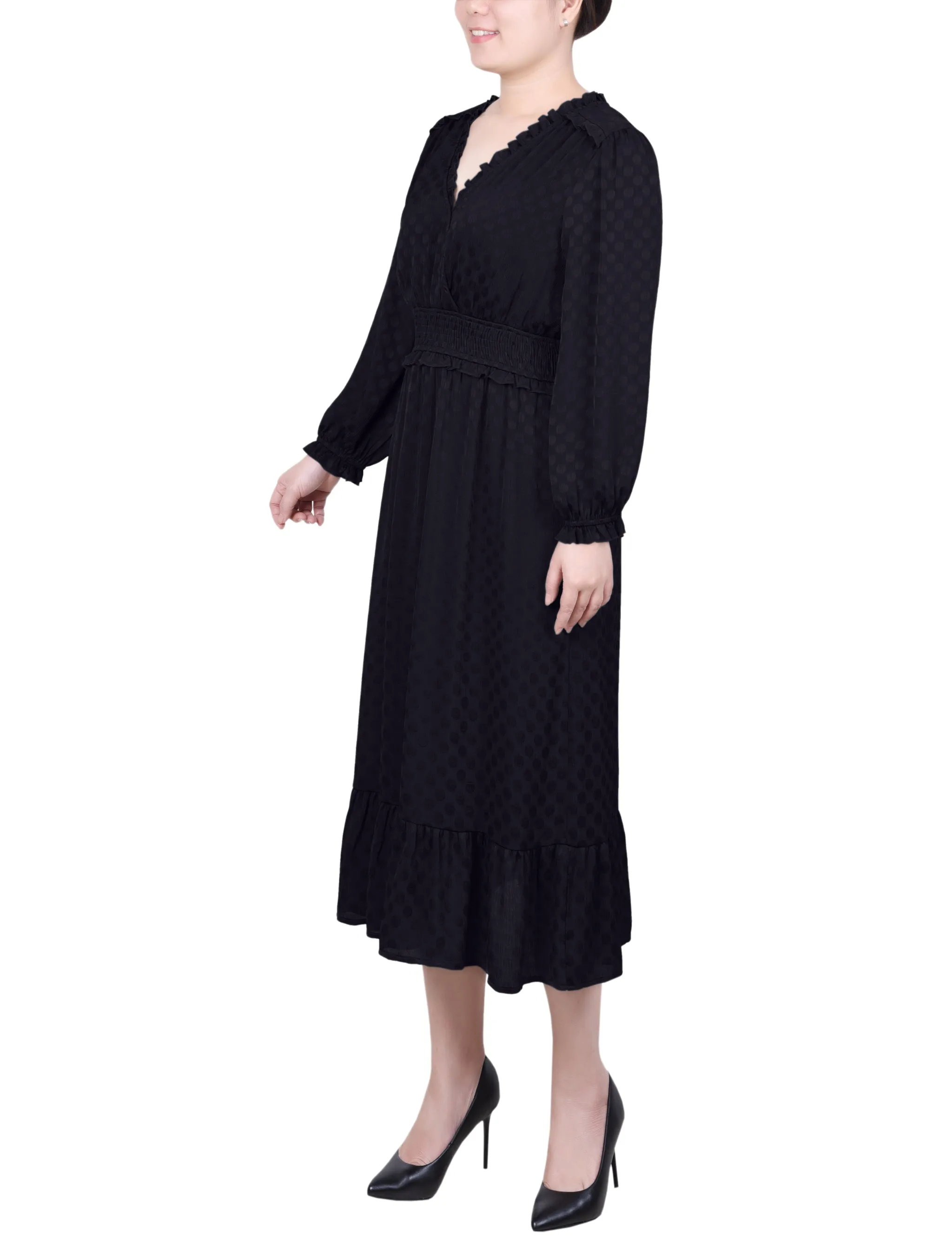 NY Collection Petite Long Sleeve Surplice Neck Dress sold by Dress Barn product image thumbnail 3