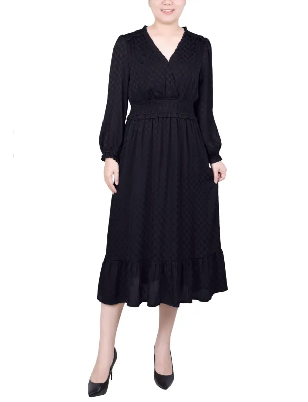 NY Collection Petite Long Sleeve Surplice Neck Dress sold by Dress Barn