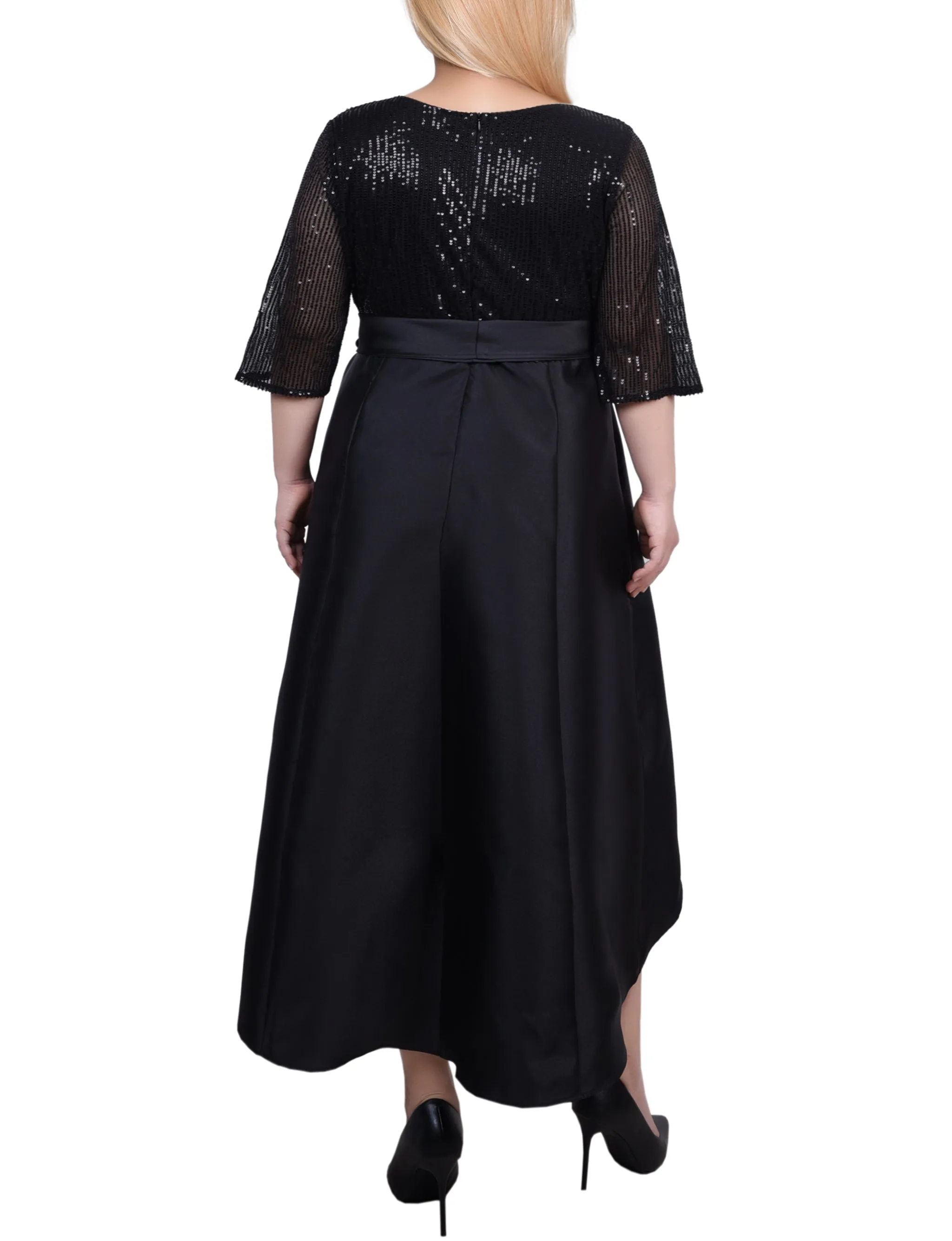 NY Collection Plus Size Sequin and Jacquard Holiday Dress sold by Dress Barn product image thumbnail 4