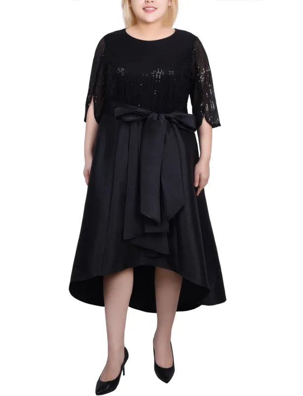 NY Collection Plus Size Sequin and Jacquard Holiday Dress made by Dress Barn