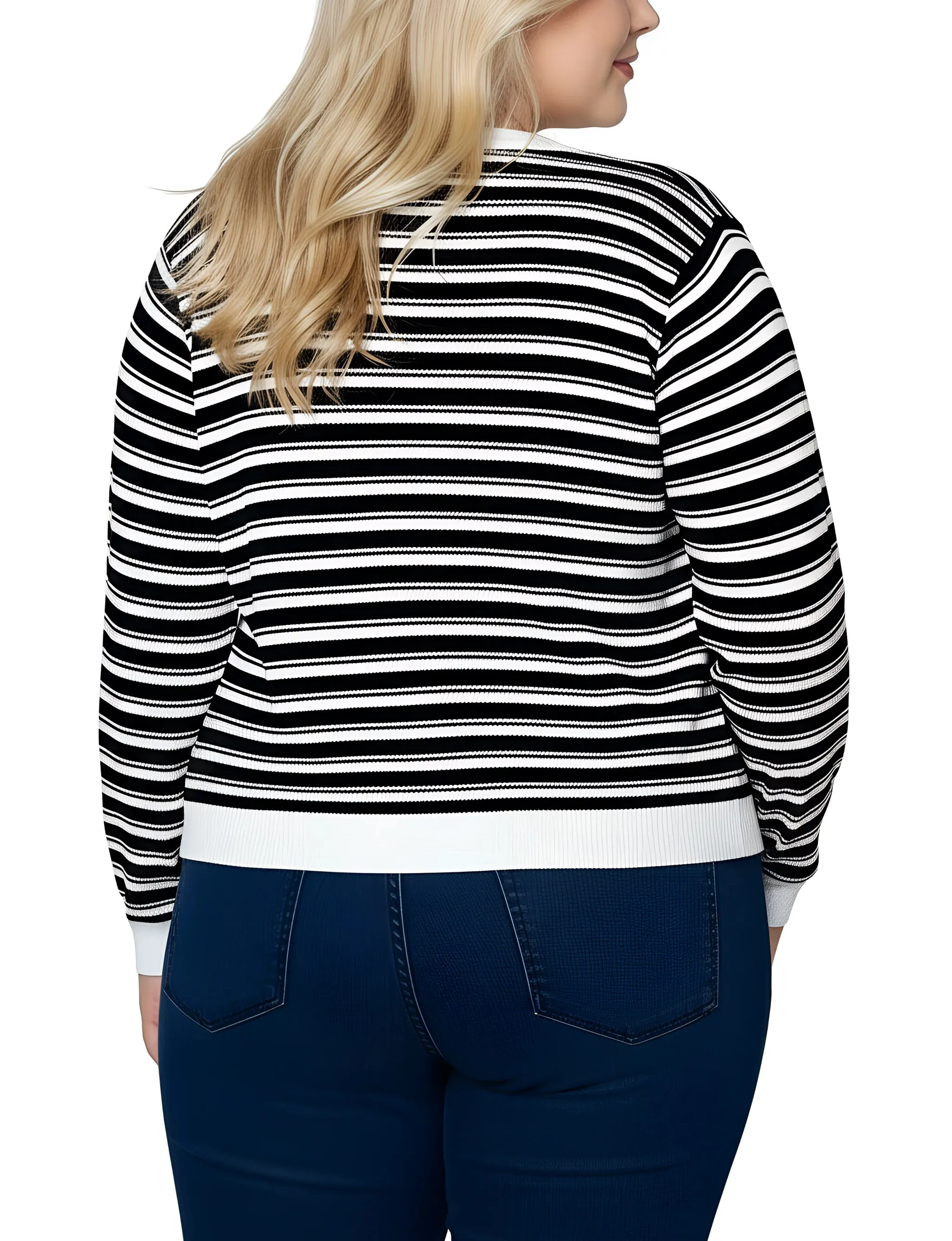 NY Collection Plus Size Long sleeve Ribbed Cardigan sold by Dress Barn product image thumbnail 4