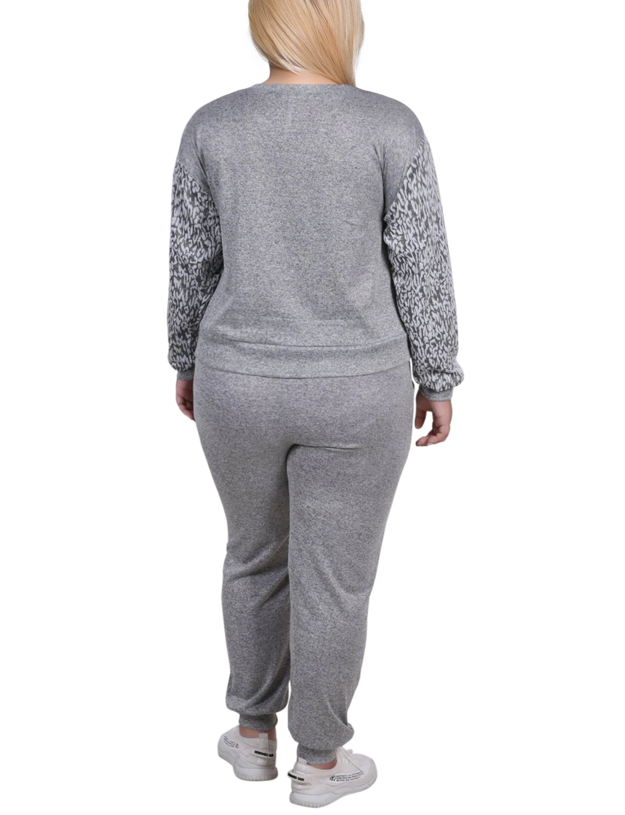 NY Collection Plus Size Long Sleeve Jogger Set sold by Dress Barn product image thumbnail 4