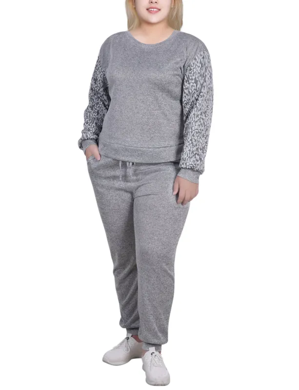 NY Collection Plus Size Long Sleeve Jogger Set sold by Dress Barn