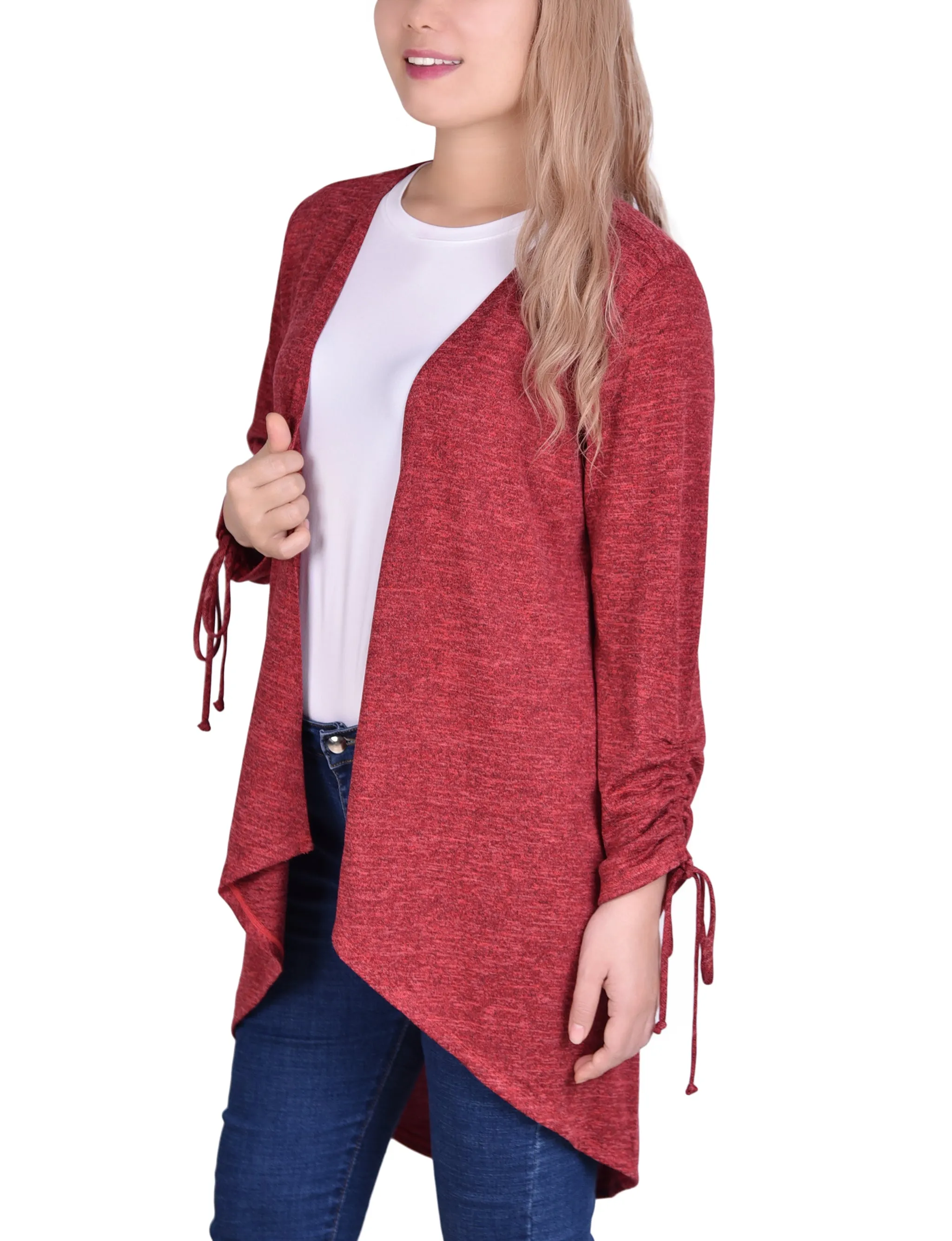 NY Collection Missy Long Sleeve Hi Lo Hem Cardigan - Jester Red sold by Dress Barn product image thumbnail 2