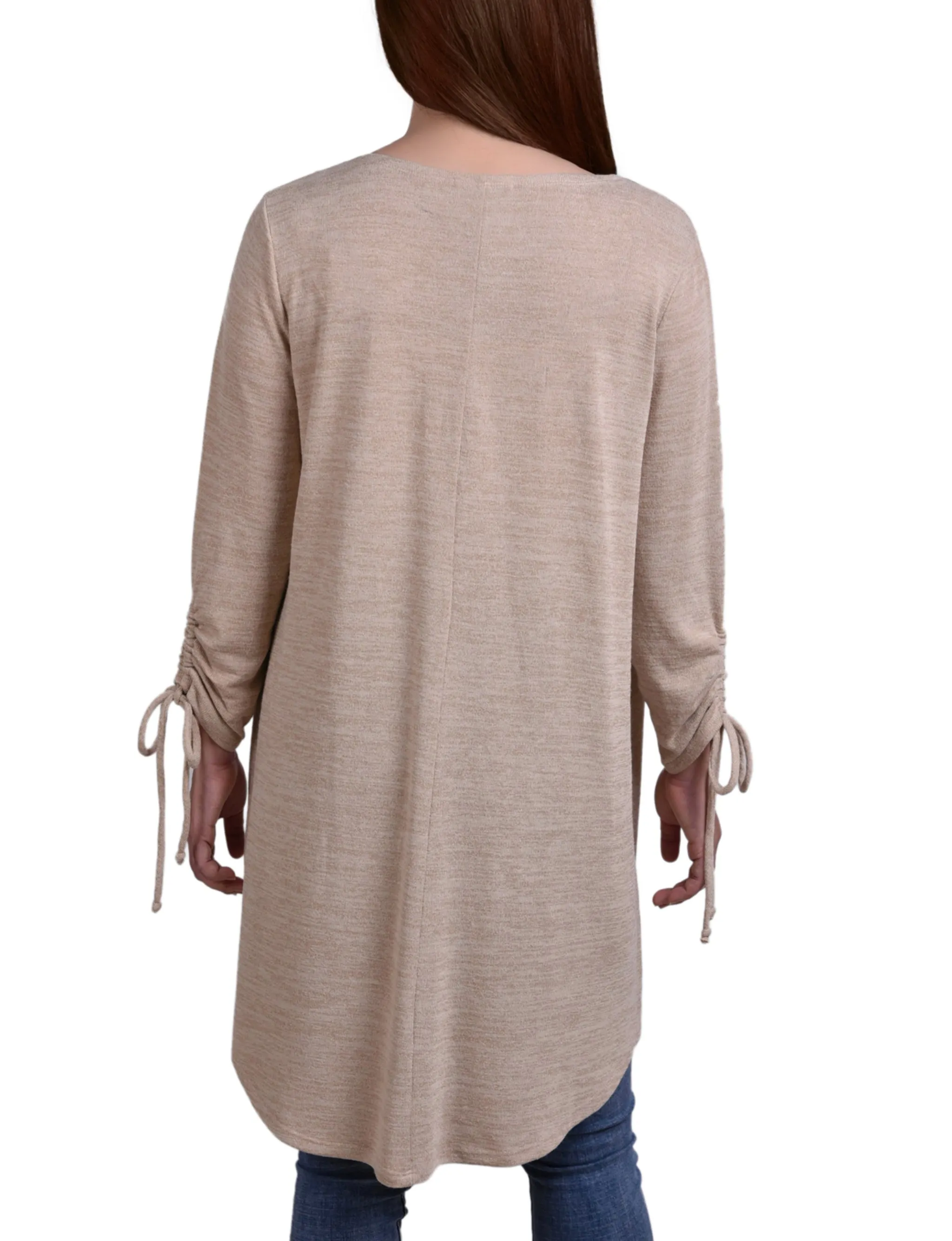 NY Collection Missy Long Sleeve Hi Lo Hem Cardigan - Oatmeal sold by Dress Barn product image thumbnail 4