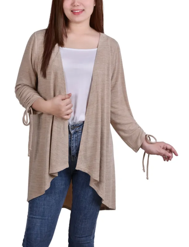 NY Collection Missy Long Sleeve Hi Lo Hem Cardigan - Oatmeal sold by Dress Barn