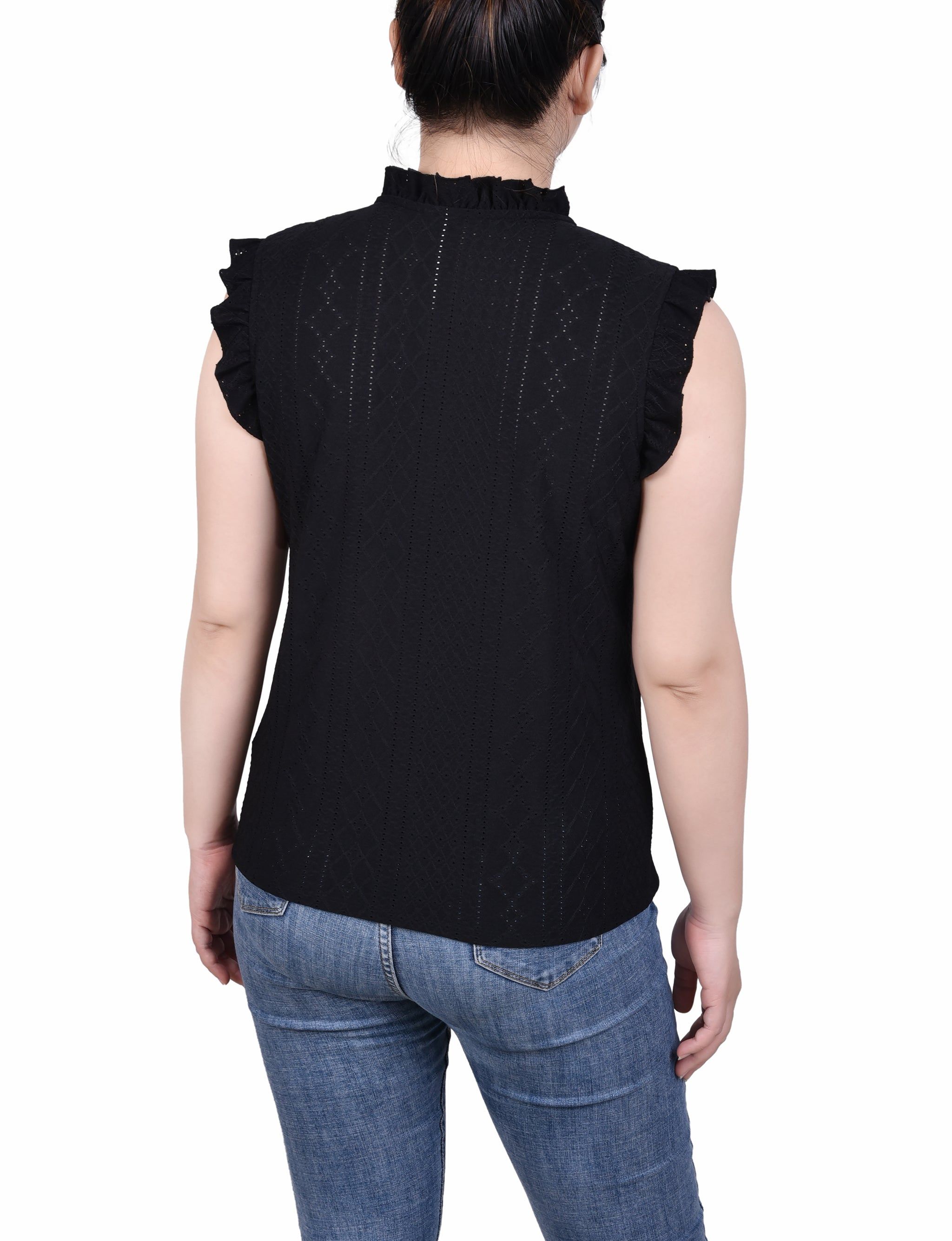 NY Collection Sleeveless Knit Eyelet Top sold by Dress Barn product image thumbnail 4