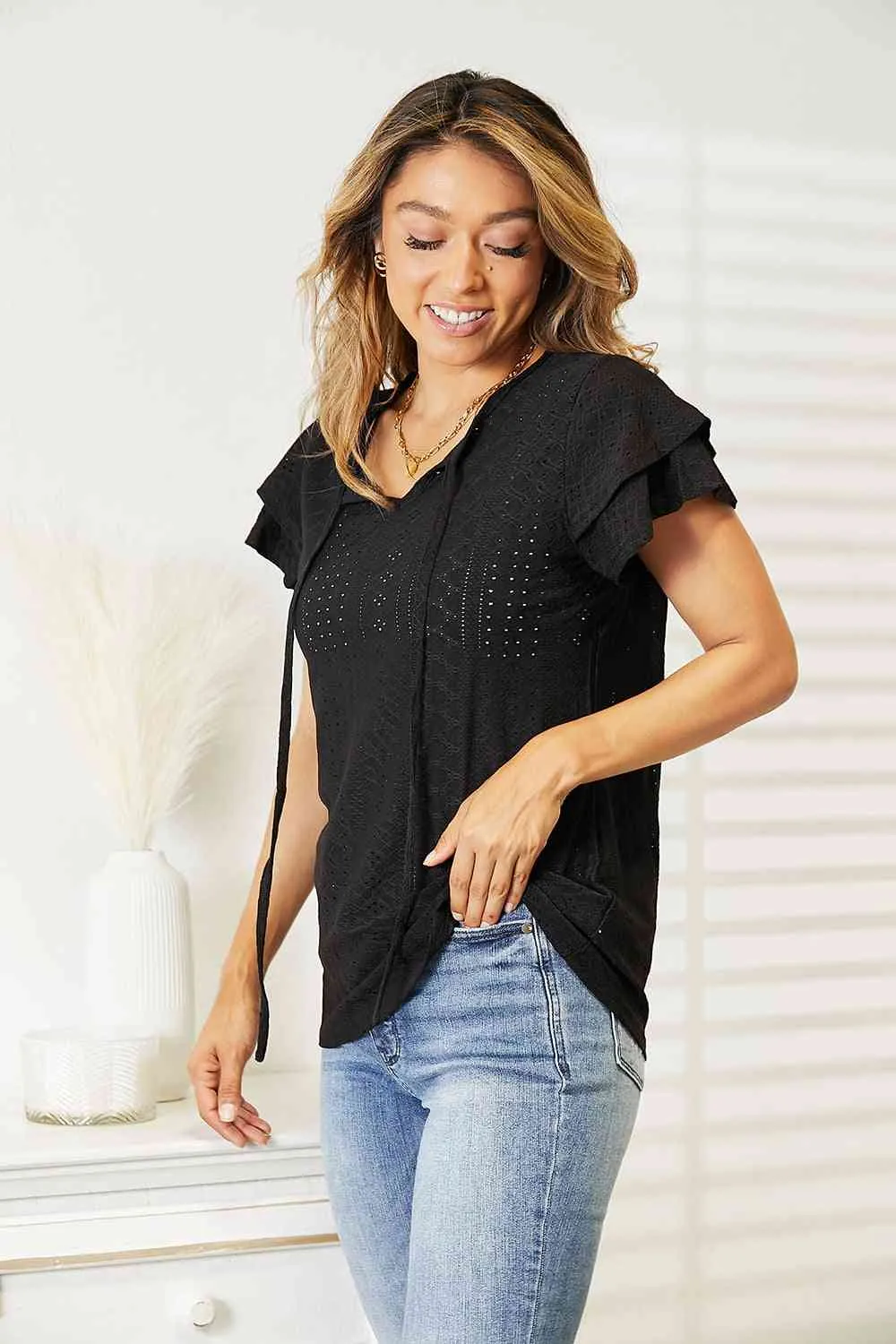 Flutter Sleeve Top - Plus sold by Dress Barn product image thumbnail 2