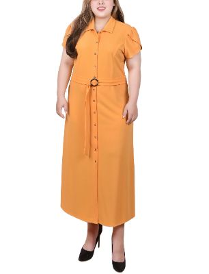 NY Collection Midi Petal Sleeve Dress - Plus sold by Dress Barn