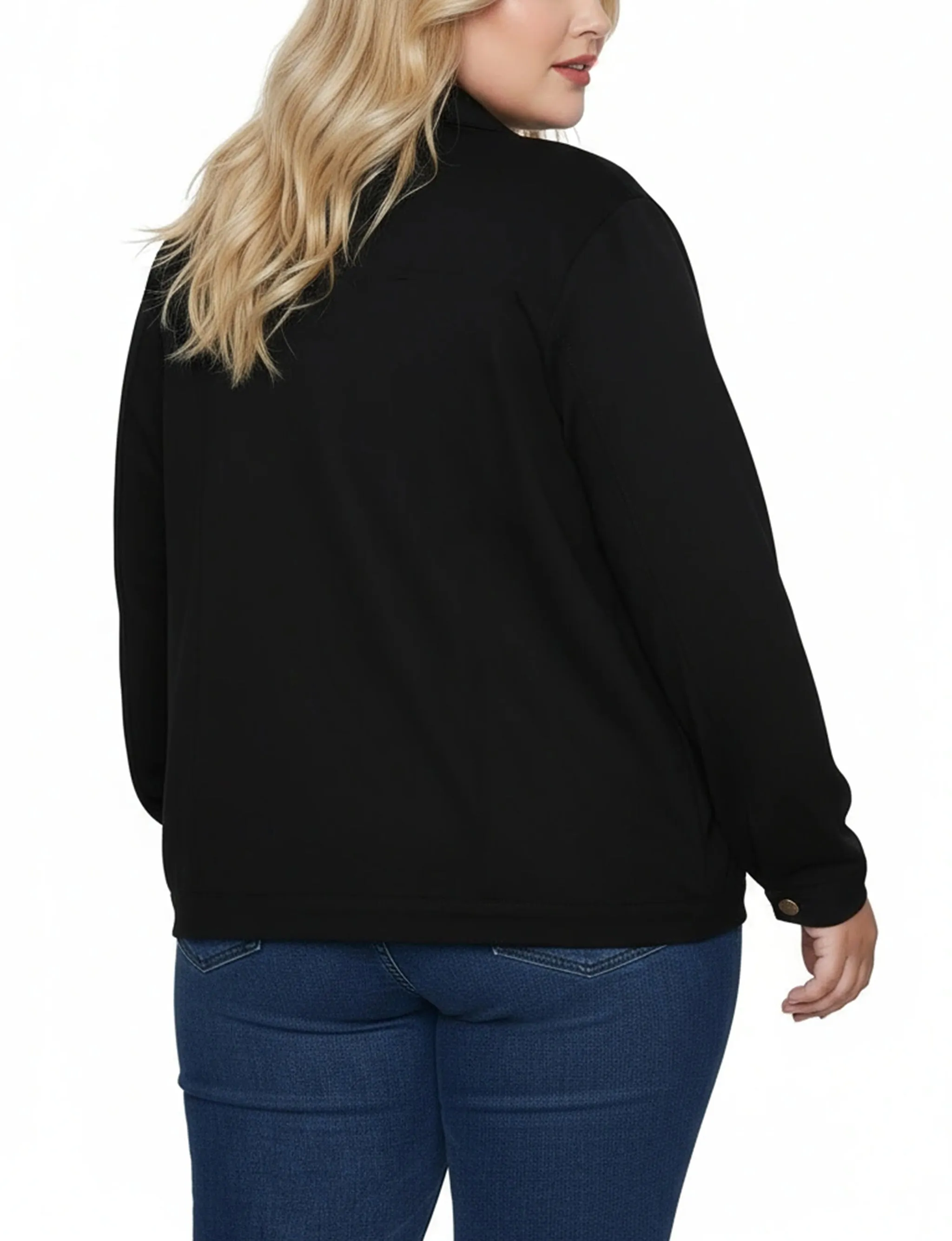 NY Collection Plus Size Long Sleeve Ponte Cropped Jacket sold by Dress Barn product image thumbnail 4