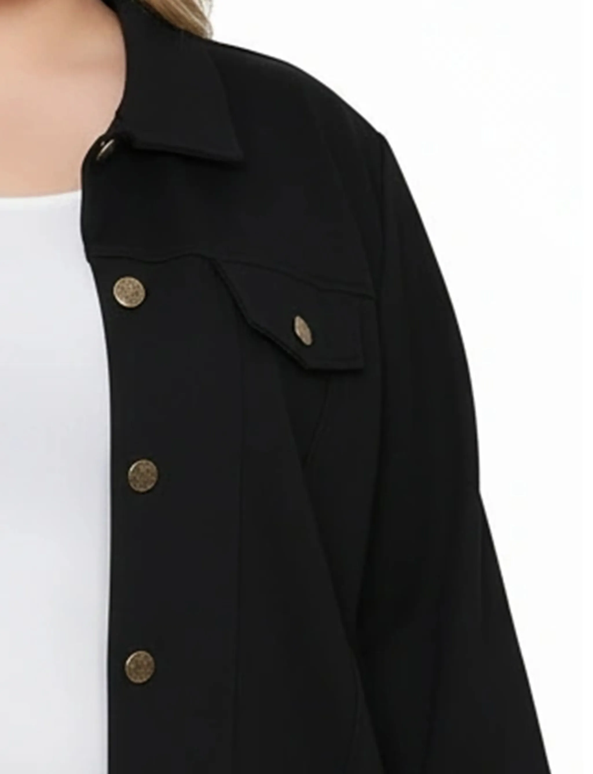 NY Collection Plus Size Long Sleeve Ponte Cropped Jacket sold by Dress Barn product image thumbnail 2