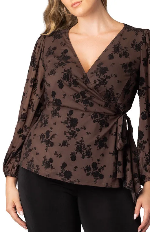 Alissa Long Sleeve Wrap Top - Plus sold by Dress Barn product image thumbnail 3