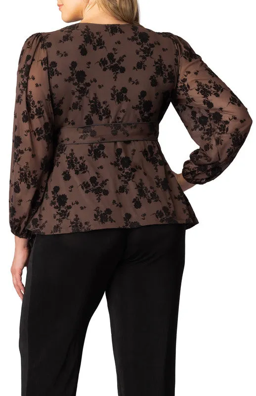Alissa Long Sleeve Wrap Top - Plus sold by Dress Barn product image thumbnail 2