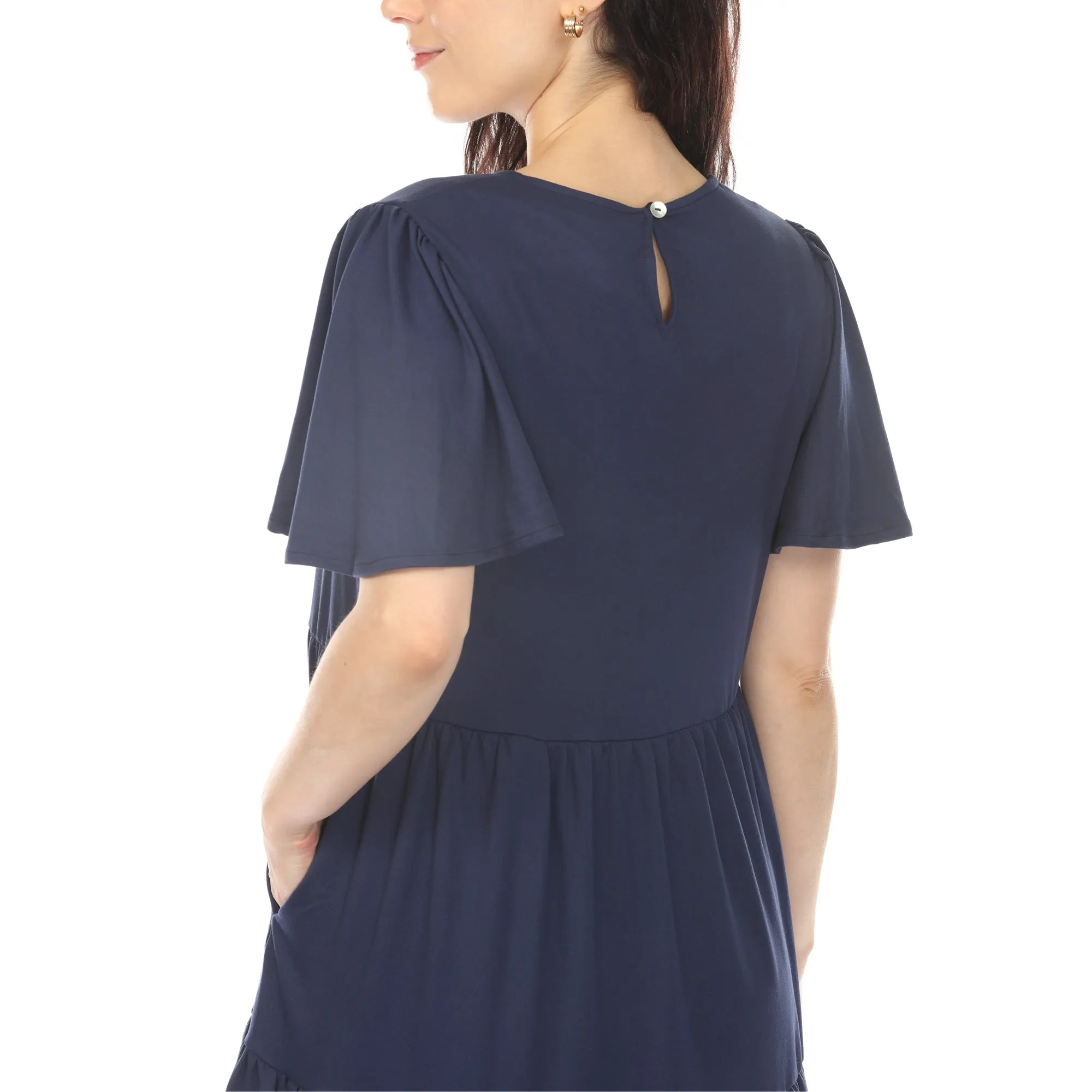 Women's V-Neck Short Sleeve Dress - Navy sold by Dress Barn product image thumbnail 4