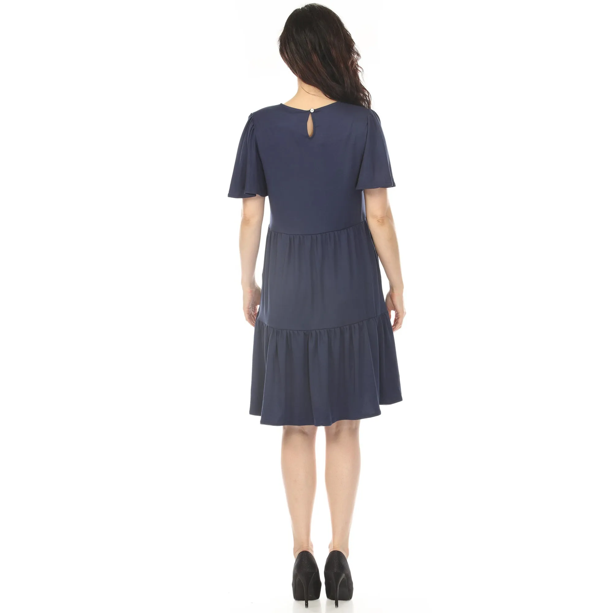 Women's V-Neck Short Sleeve Dress - Navy sold by Dress Barn product image thumbnail 3