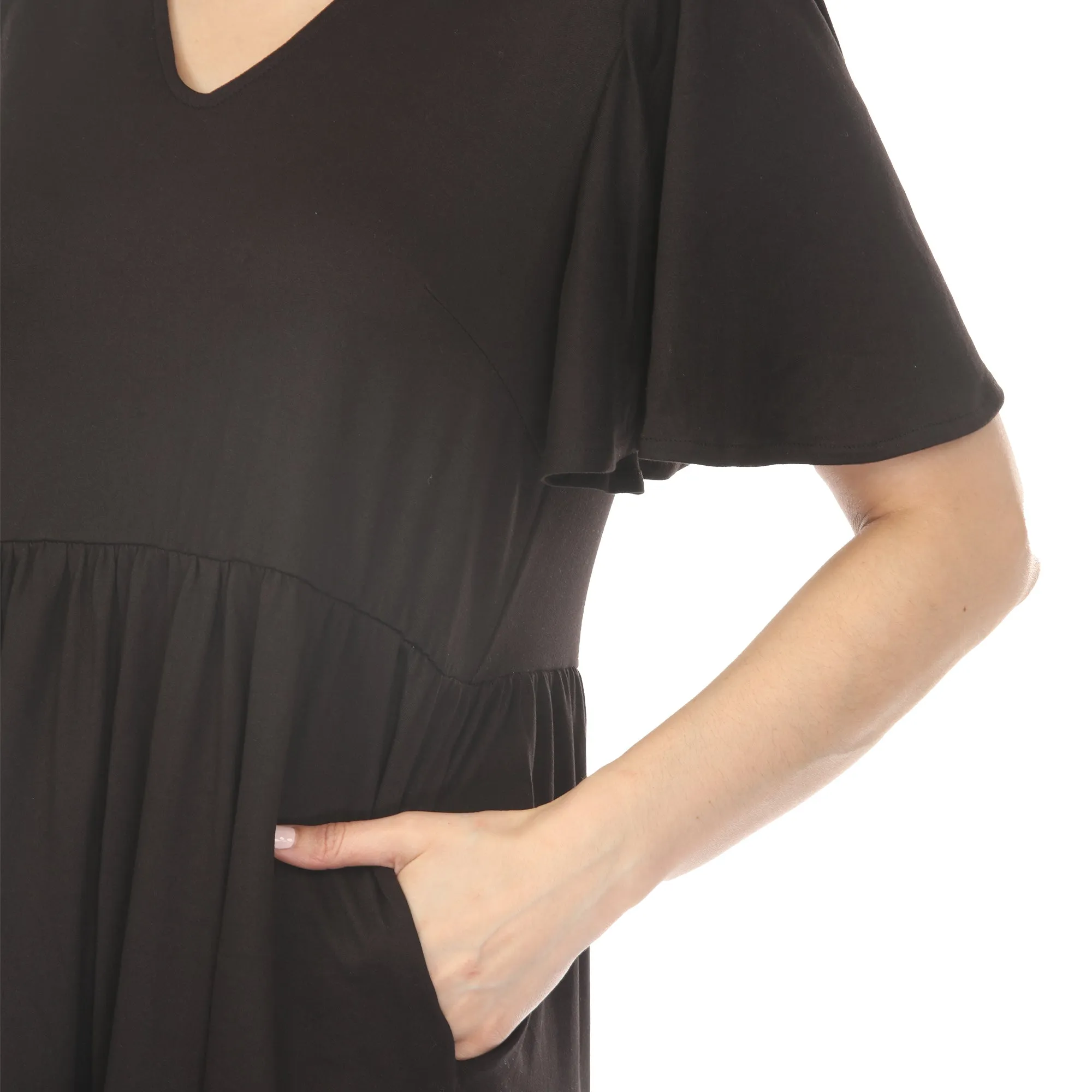 Women's V-Neck Short Sleeve Dress - Black sold by Dress Barn product image thumbnail 4