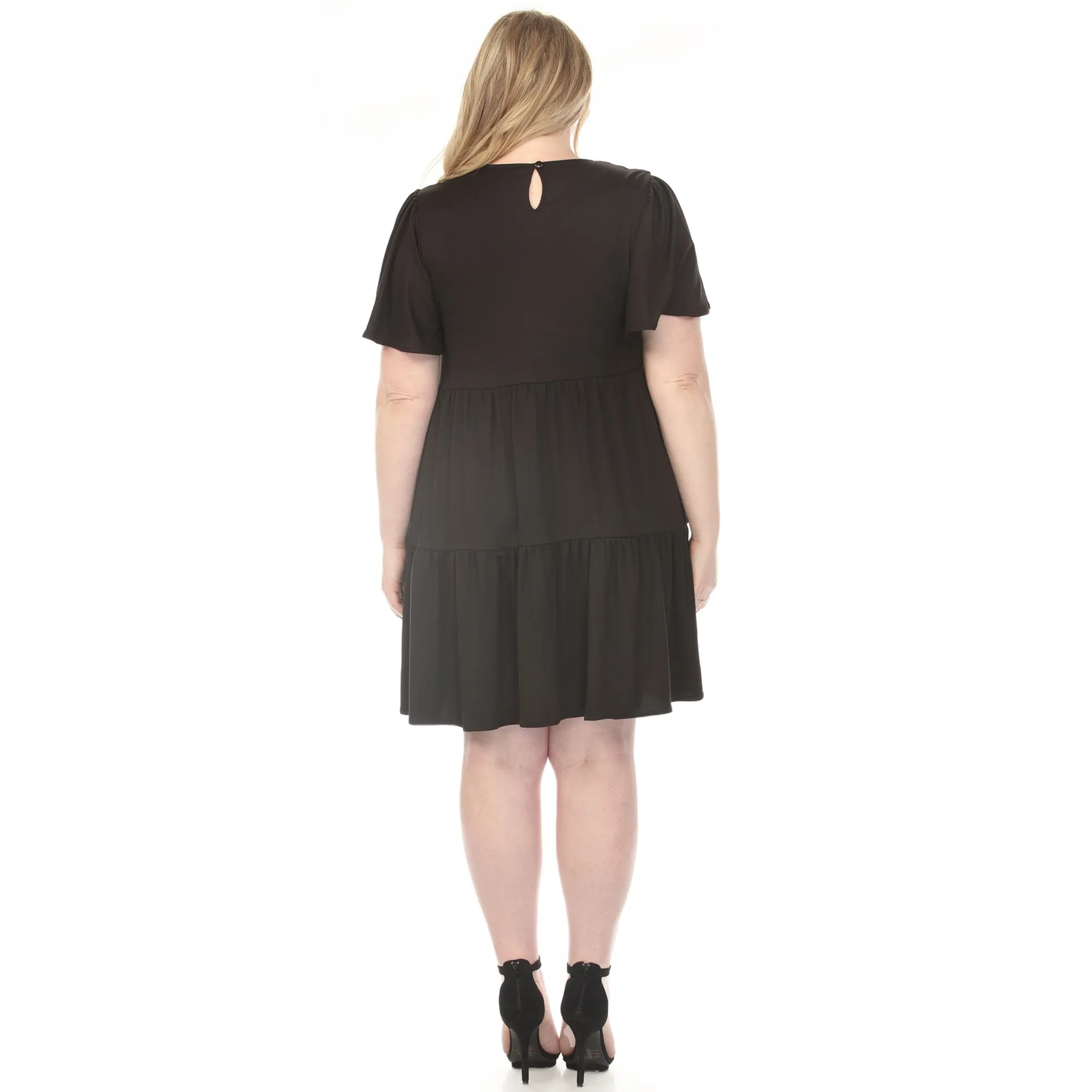 Women's V-Neck Short Sleeve Dress - Black - Plus sold by Dress Barn product image thumbnail 3
