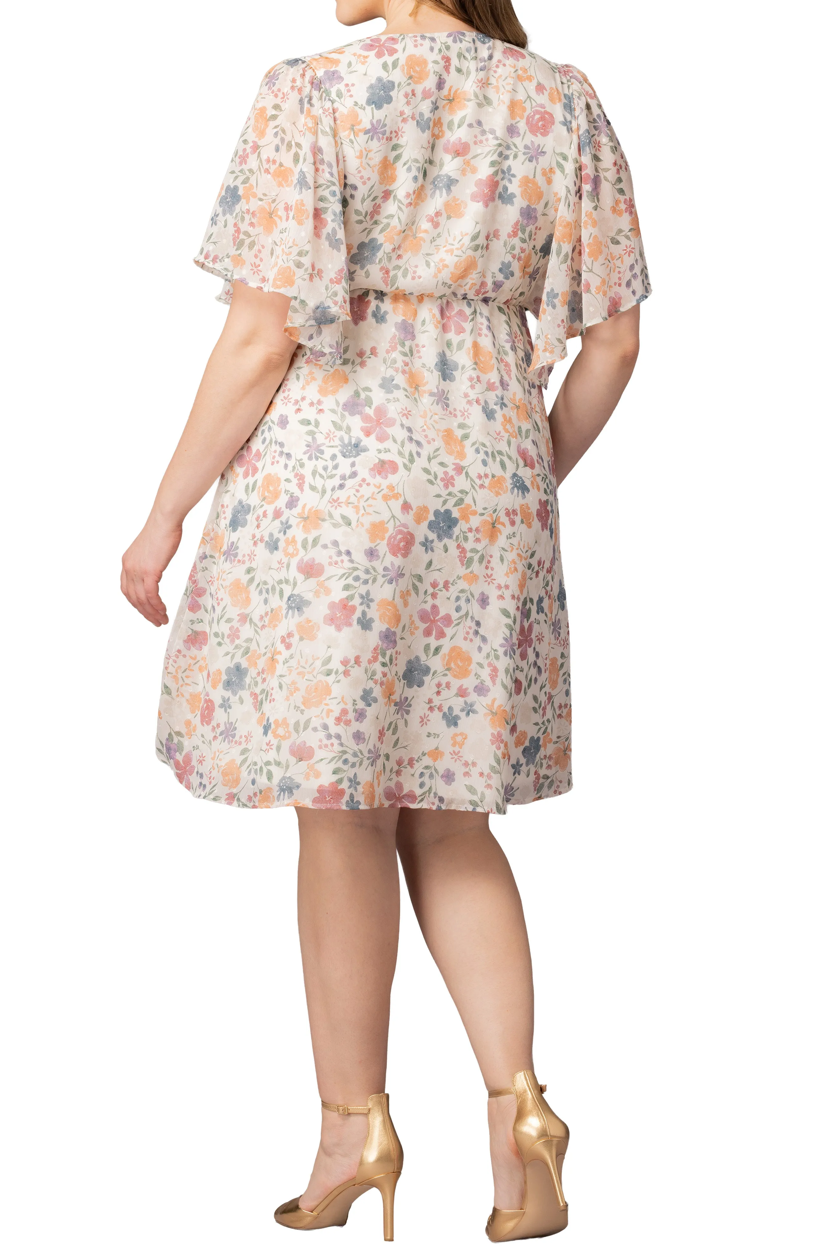 Florence Flutter Sleeve Dress - Pale Blossoms - Plus sold by Dress Barn product image thumbnail 2