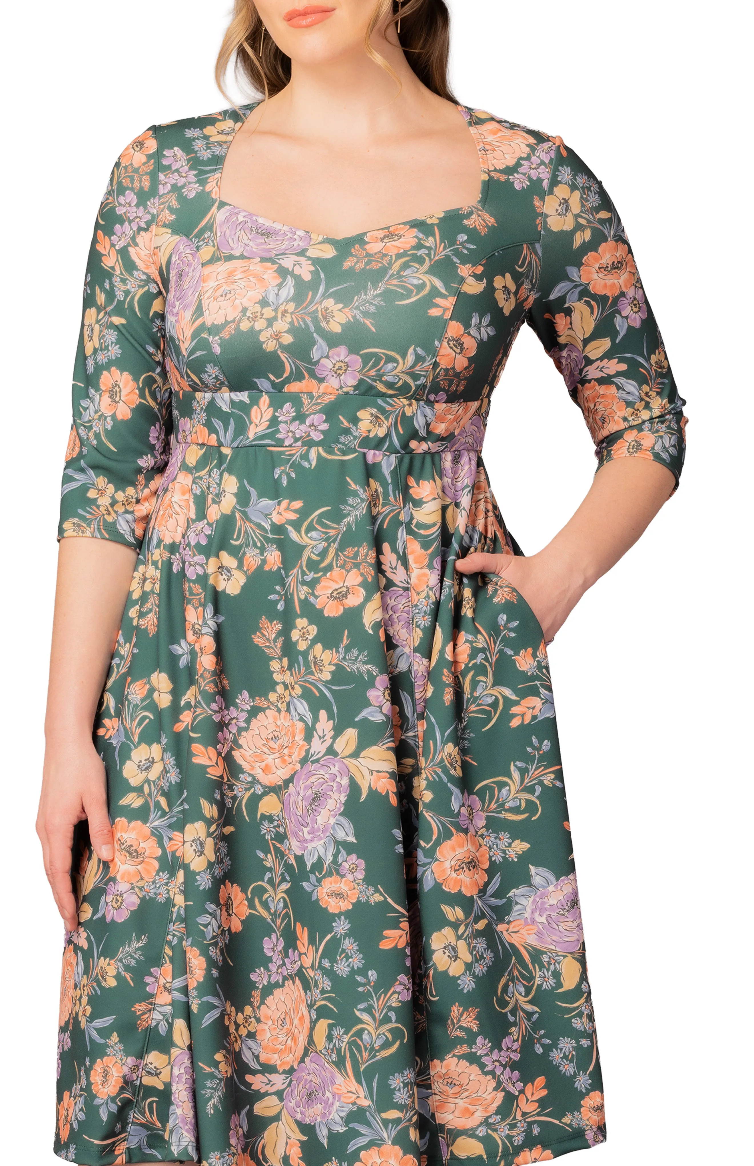 Royal Sweetheart Cocktail Dress - Green Garden - Plus sold by Dress Barn product image thumbnail 3