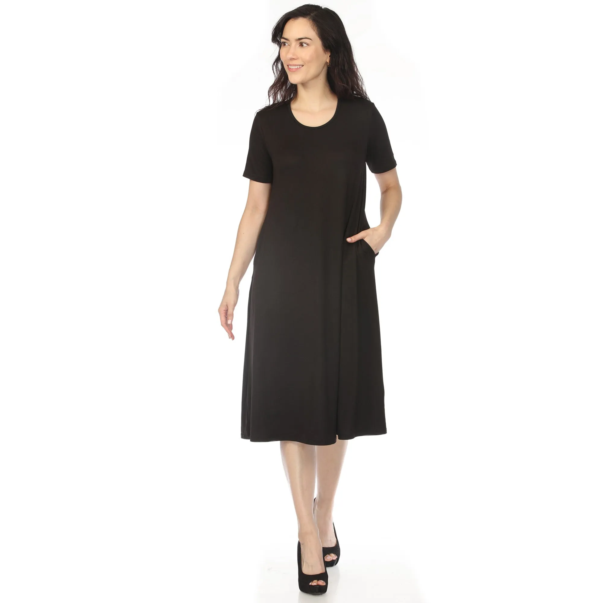 Women's Crew Neck T-Shirt Dress - Black sold by Dress Barn product image thumbnail 5