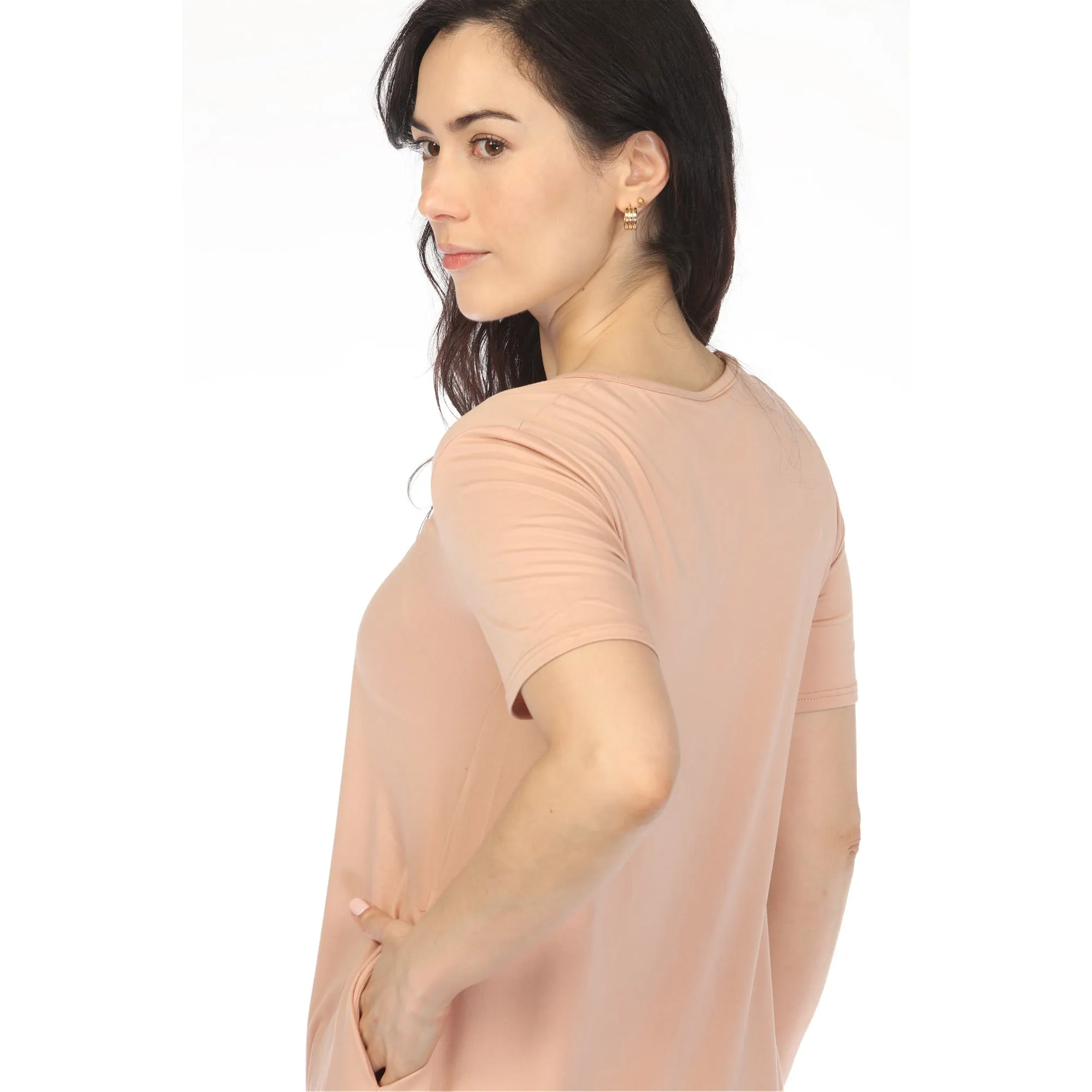 Women's Crew Neck T-Shirt Dress - Rose Gold sold by Dress Barn product image thumbnail 4