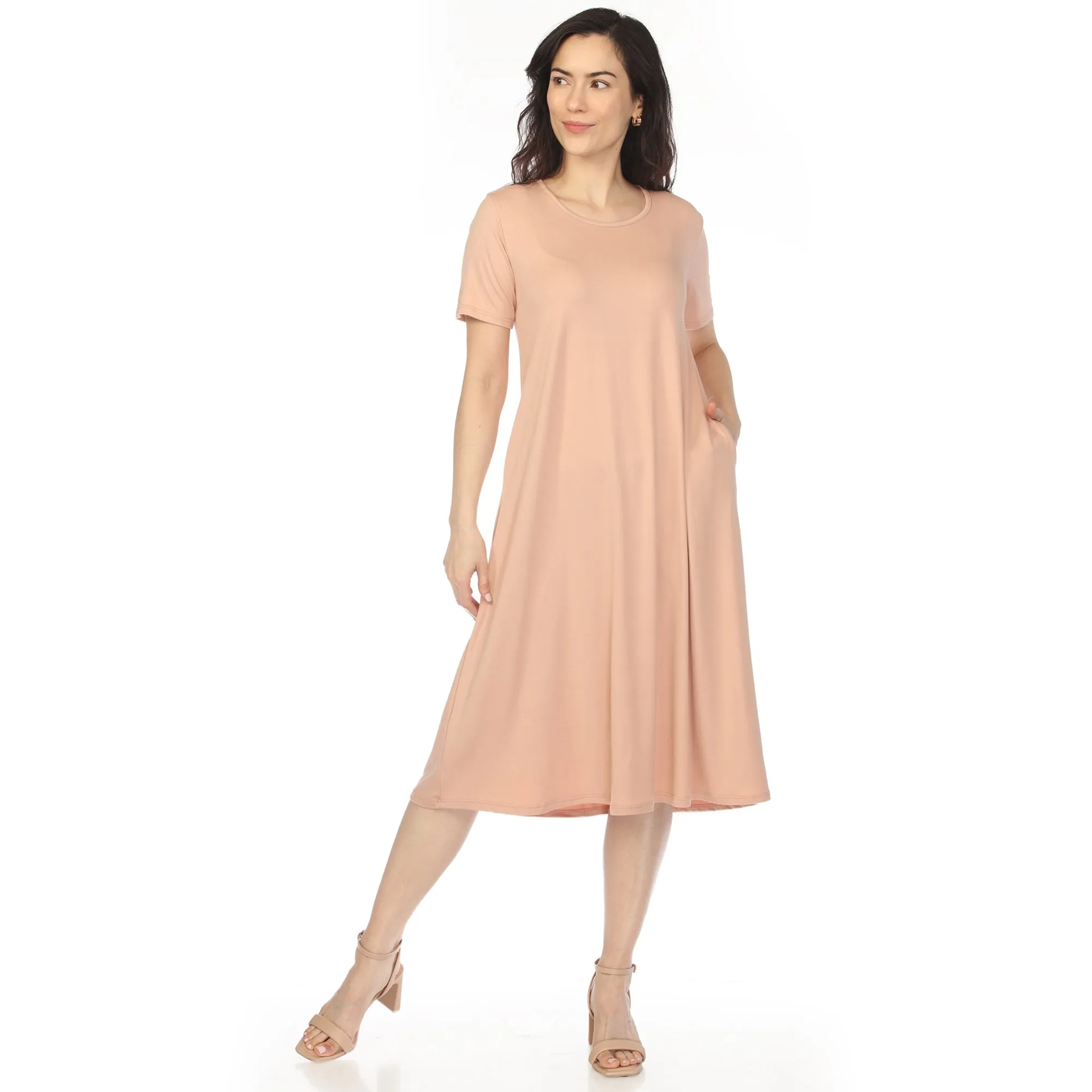 Women's Crew Neck T-Shirt Dress - Rose Gold sold by Dress Barn product image thumbnail 5