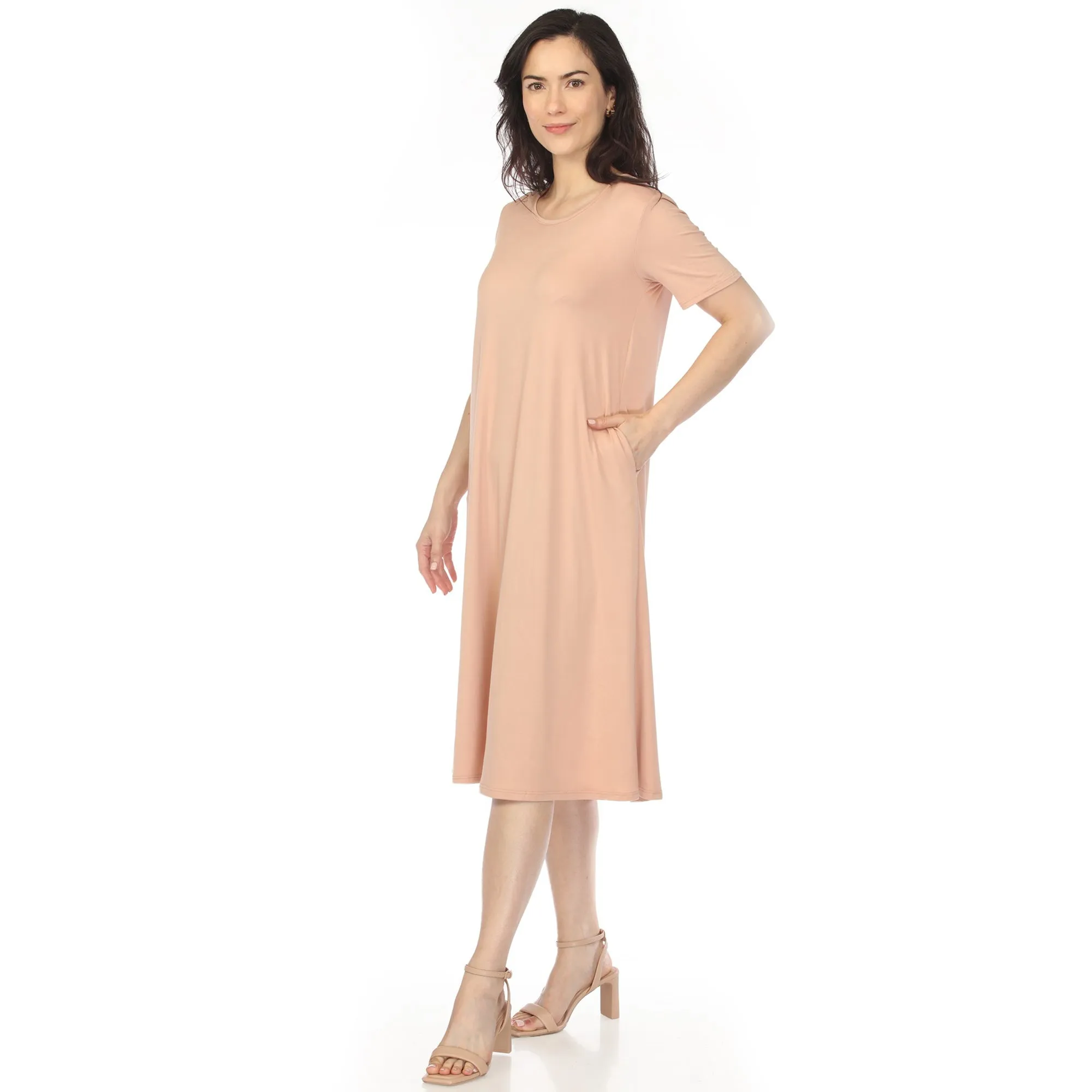 Women's Crew Neck T-Shirt Dress - Rose Gold sold by Dress Barn product image thumbnail 2