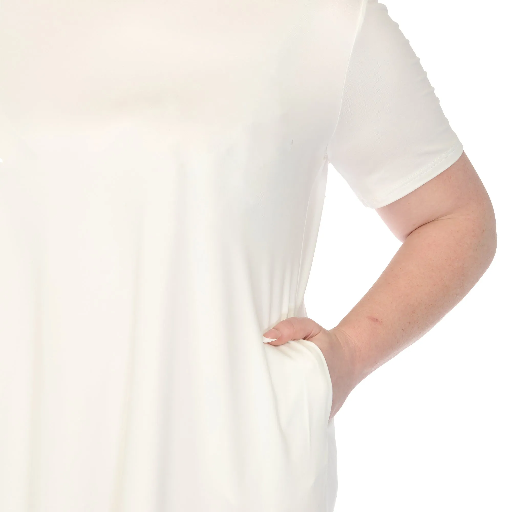 Women's Crew Neck T-Shirt Dress - Off White - Plus sold by Dress Barn product image thumbnail 4