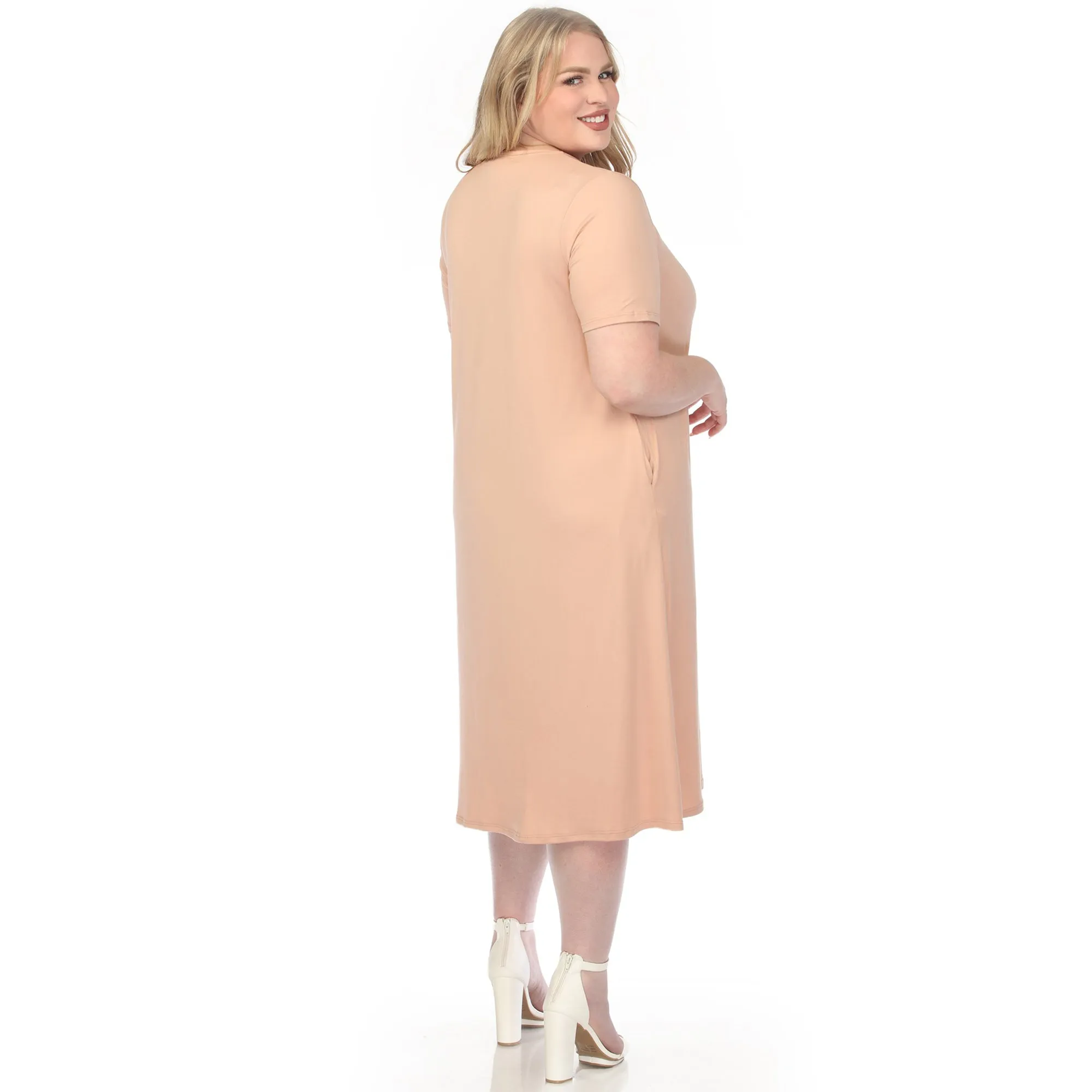Women's Crew Neck T-Shirt Dress - Rose Gold - Plus sold by Dress Barn product image thumbnail 3