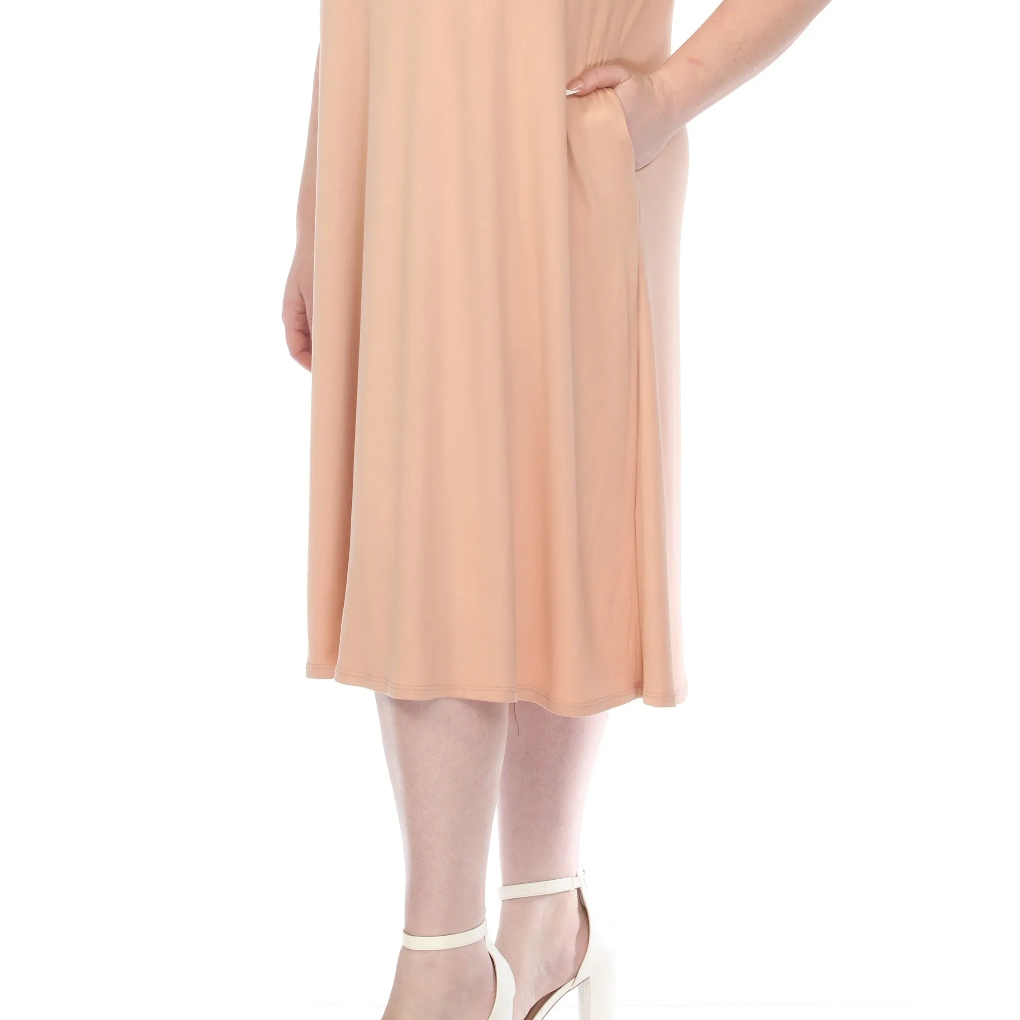 Women's Crew Neck T-Shirt Dress - Rose Gold - Plus sold by Dress Barn product image thumbnail 4