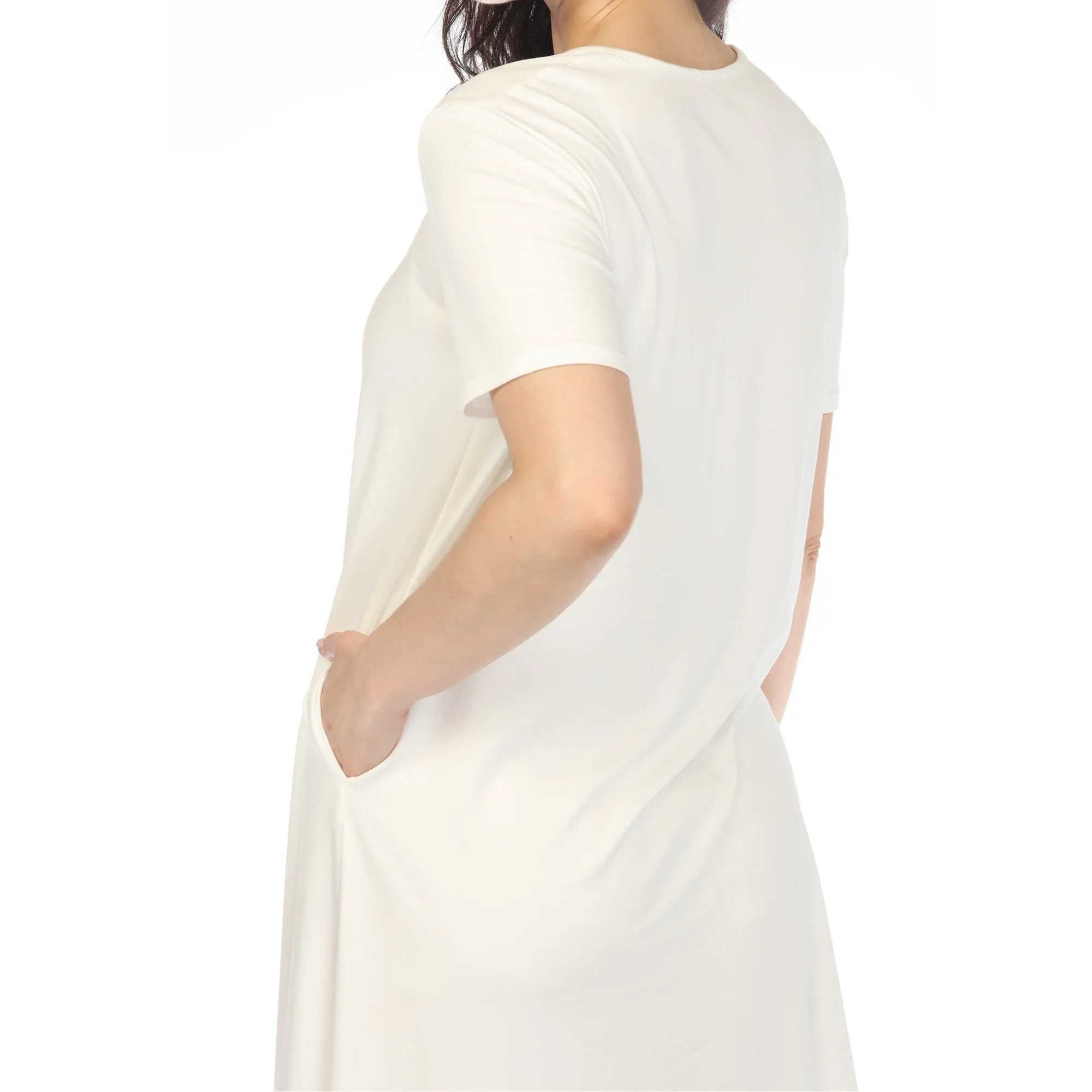 Women's Crew Neck T-Shirt Dress - Off White sold by Dress Barn product image thumbnail 4