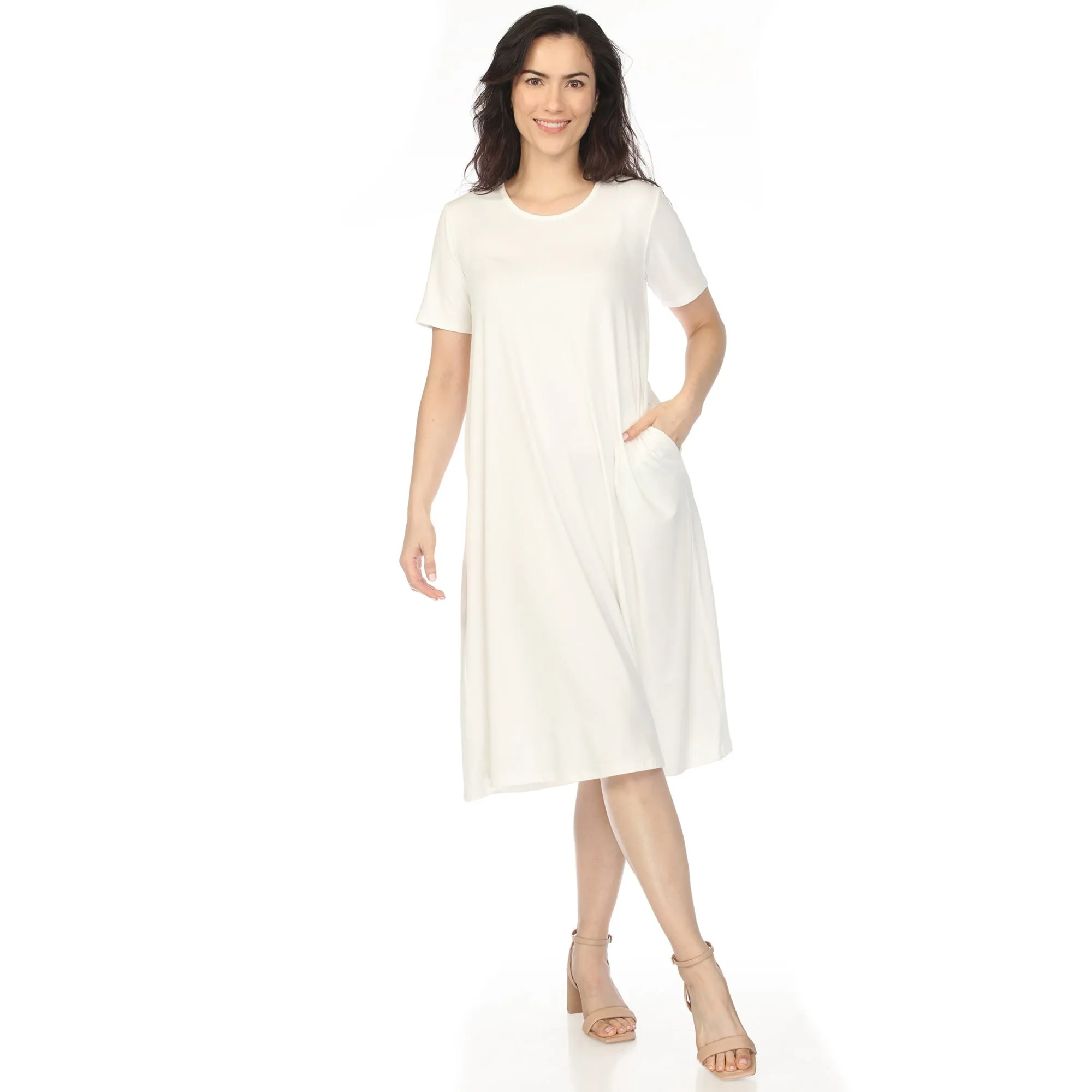 Women's Crew Neck T-Shirt Dress - Off White sold by Dress Barn product image thumbnail 5