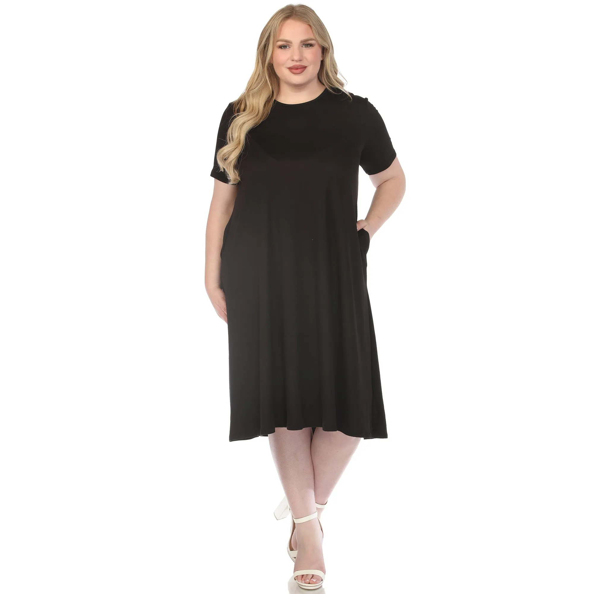 Women's Crew Neck T-Shirt Dress - Black - Plus sold by Dress Barn product image thumbnail 5