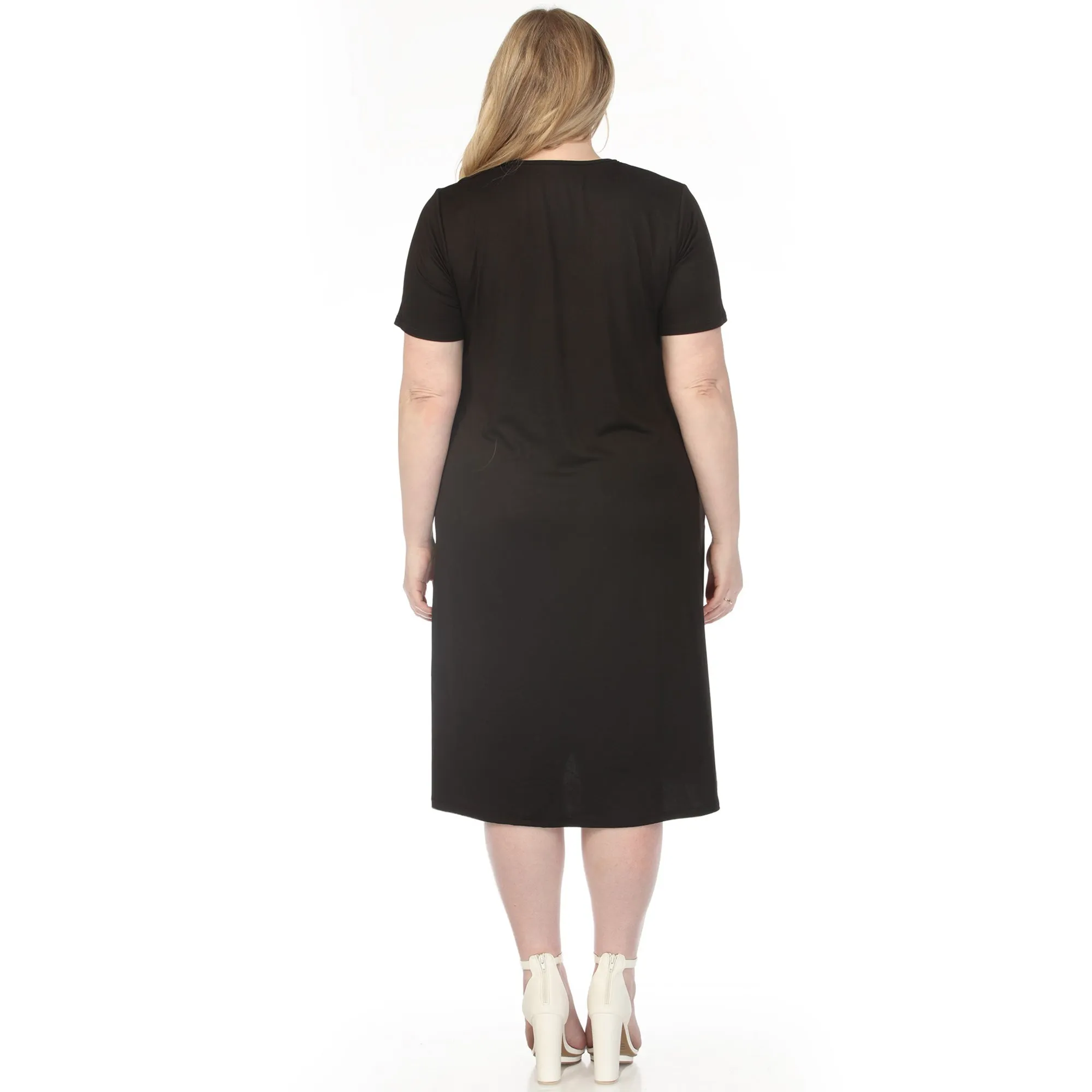 Women's Crew Neck T-Shirt Dress - Black - Plus sold by Dress Barn product image thumbnail 3