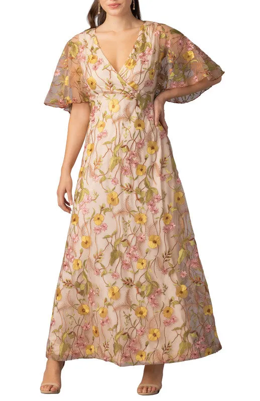 Embroidered Elegance Evening Gown -Sunkissed Garden made by Dress Barn