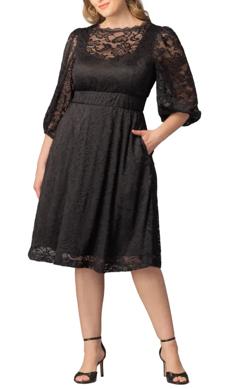 Hepburn Lace Cocktail Dress -Onyx - Plus made by Dress Barn