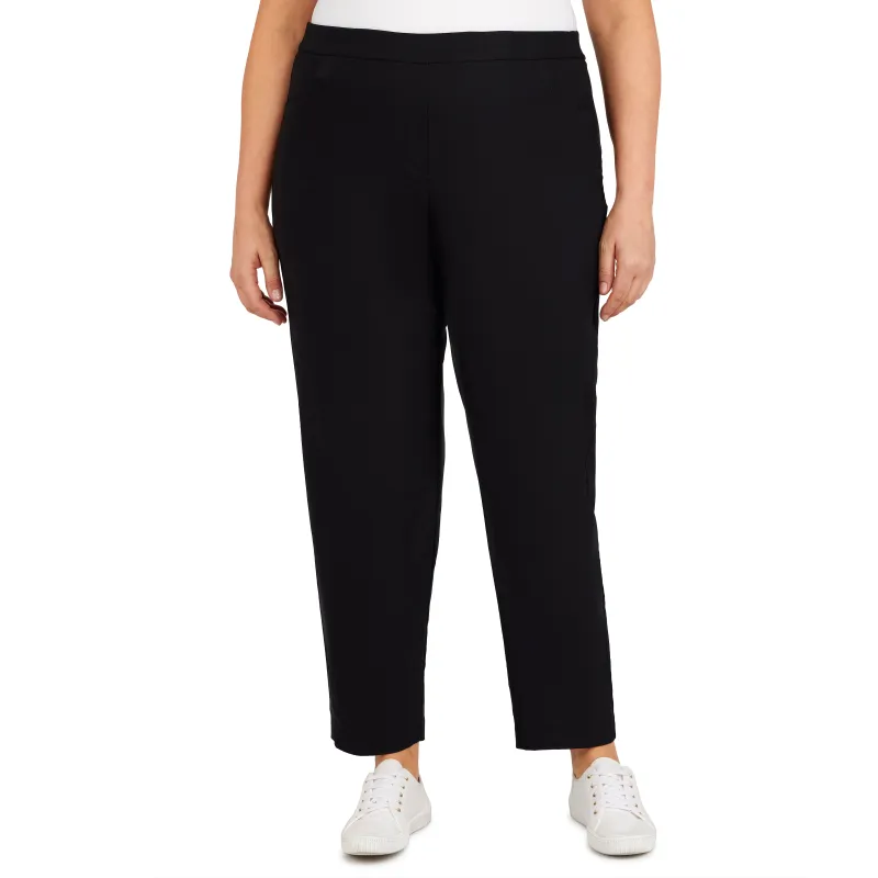 Alfred Dunner Plus Classic Allure Fit Proportioned Pant with Elastic Comfort Waistband Average Length made by Dress Barn