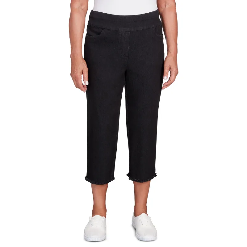 Alfred Dunner Super Stretch Denim Fringe Capri Pant - Plus made by Dress Barn