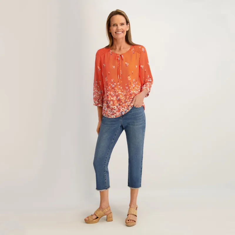 Westport Signature Fray Hem Capri in Dark Wash made by Dress Barn